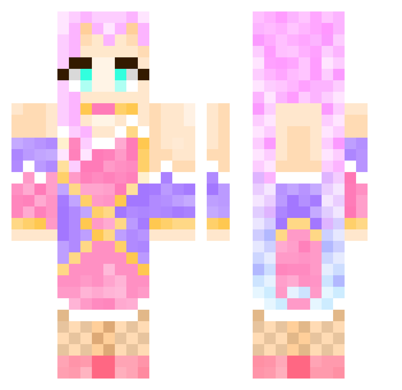 Porrero Minecraft skin, front and back view