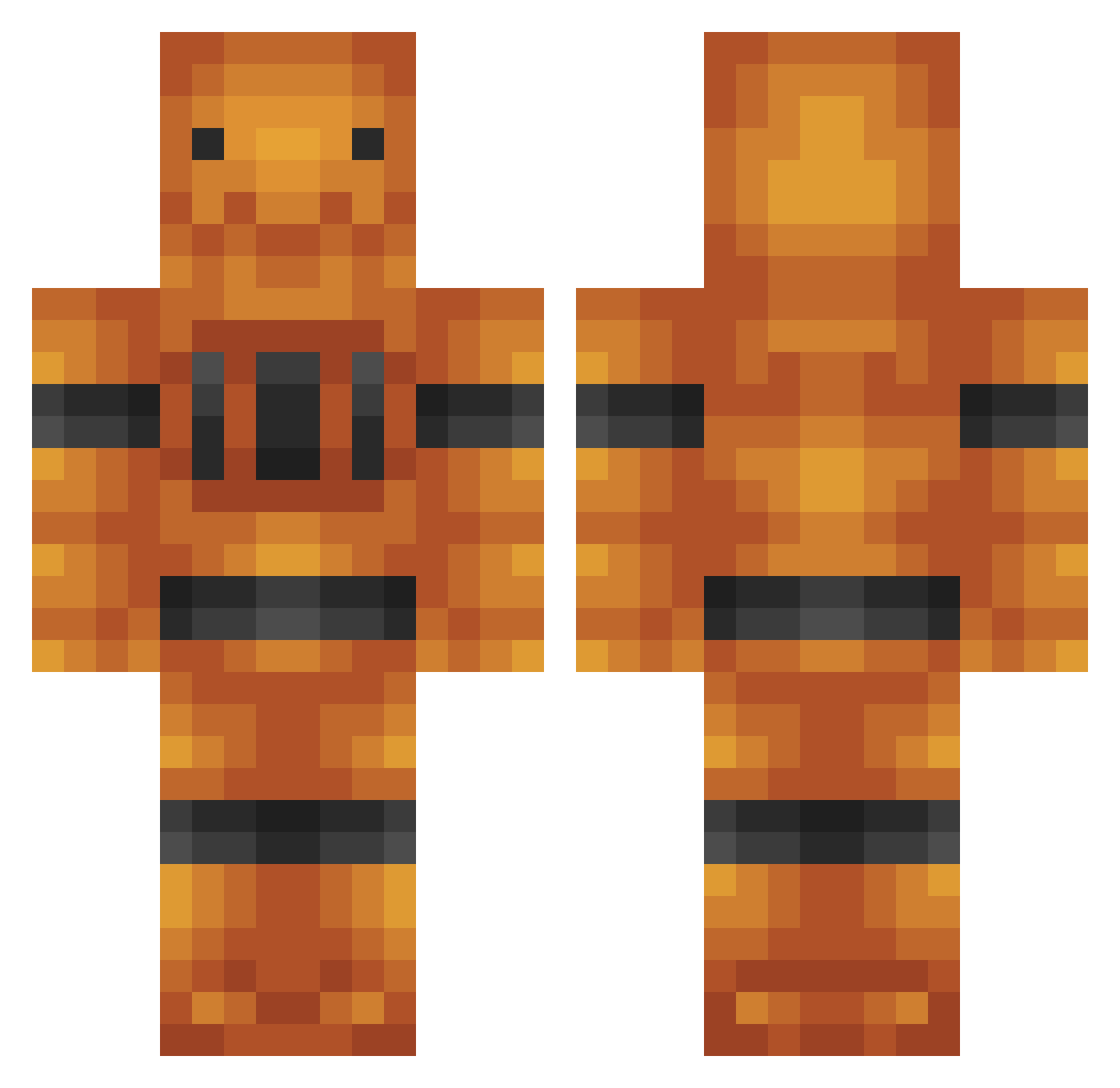 NicClassic Minecraft skin, front and back view
