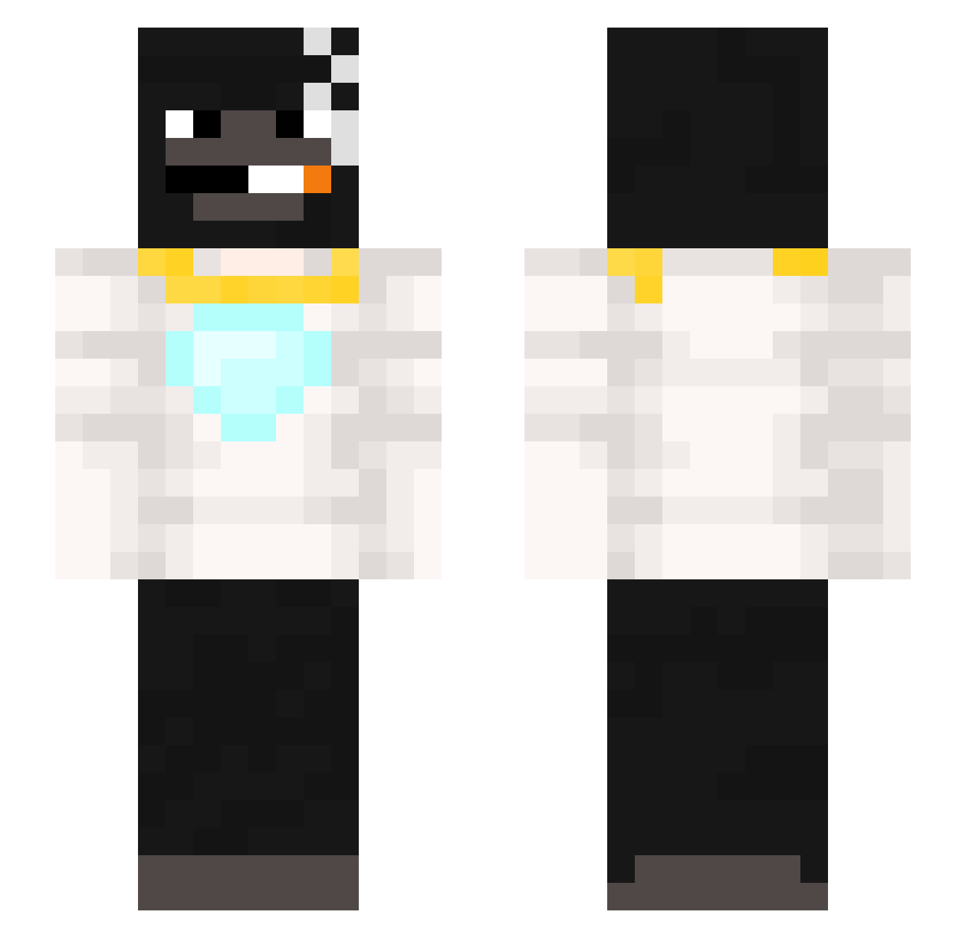 TYRANTAZOR Minecraft skin, front and back view