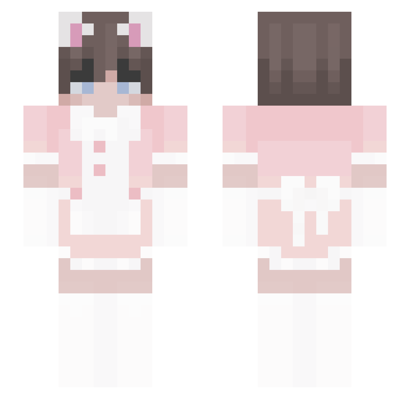 StaceyChomo Minecraft skin, front and back view