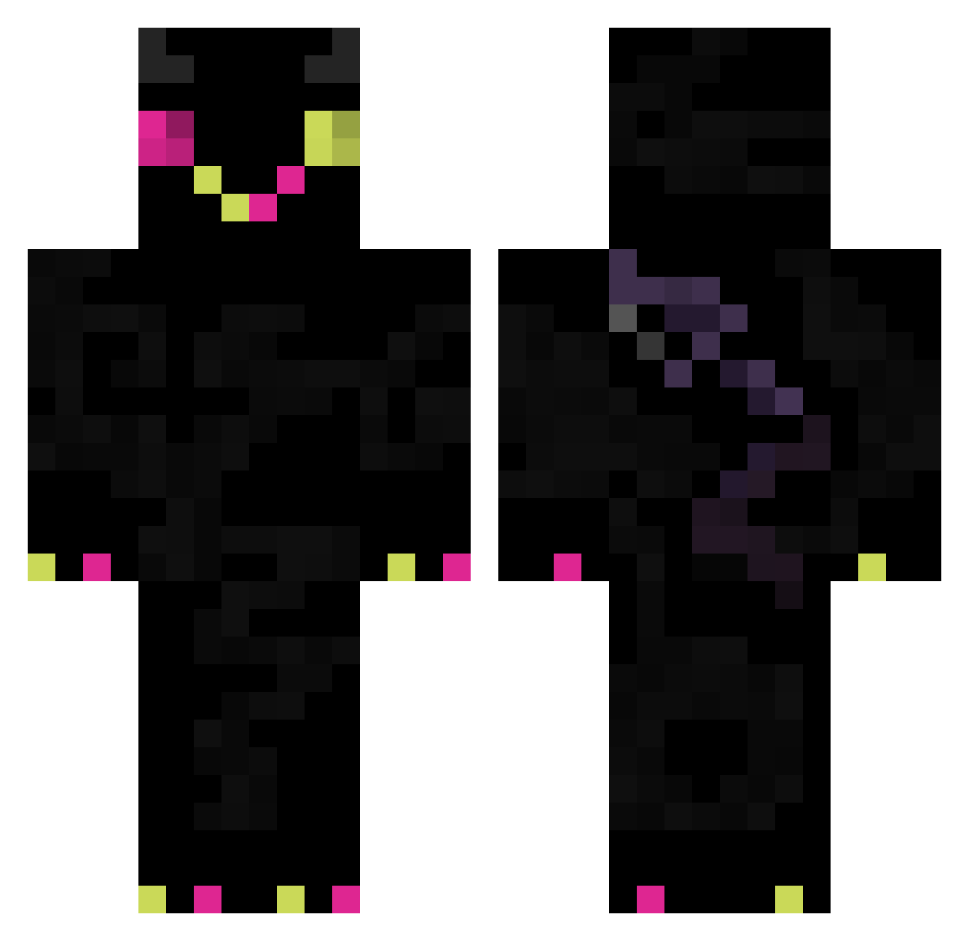 AmaSta Minecraft skin, front and back view