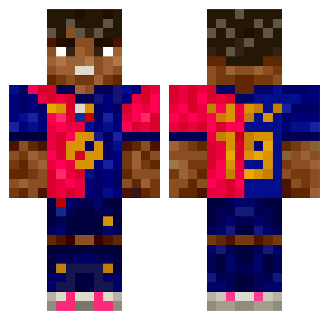 elPuchi404 Minecraft skin, front and back view