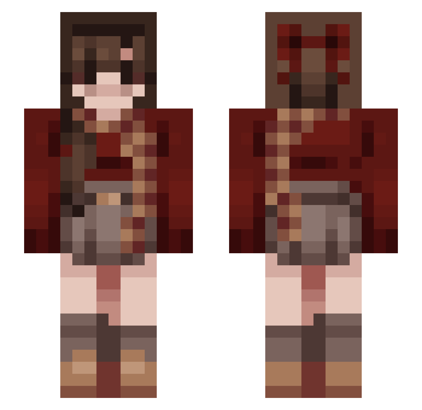 tanzan1te Minecraft skin, front and back view
