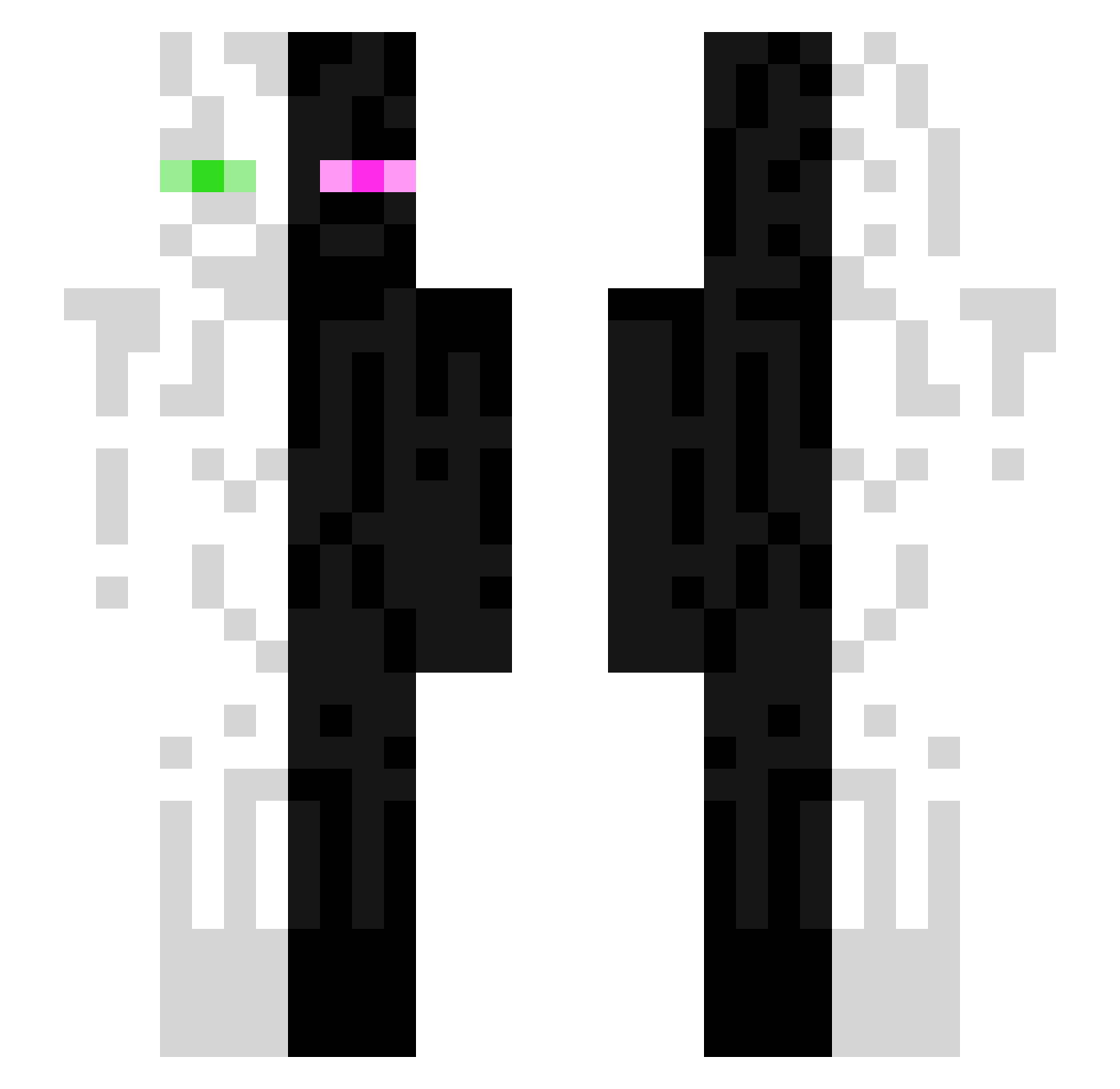 Mikearo Minecraft skin, front and back view