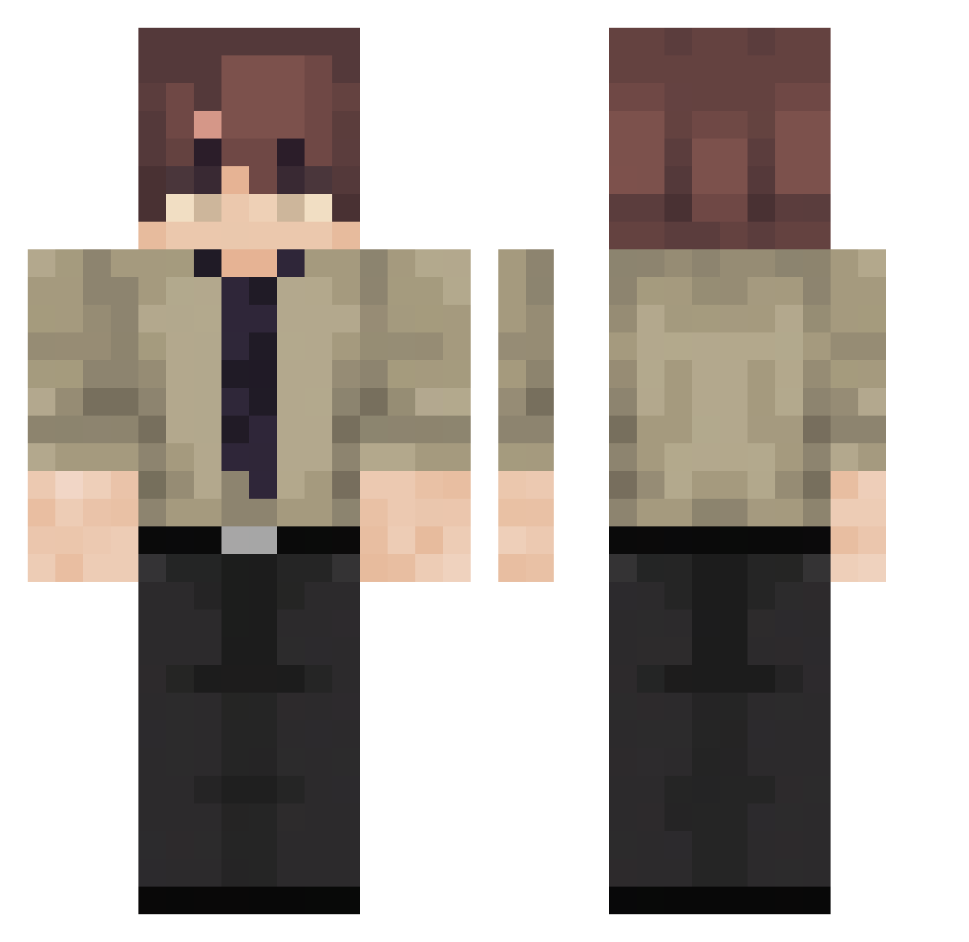 Lukados Minecraft skin, front and back view