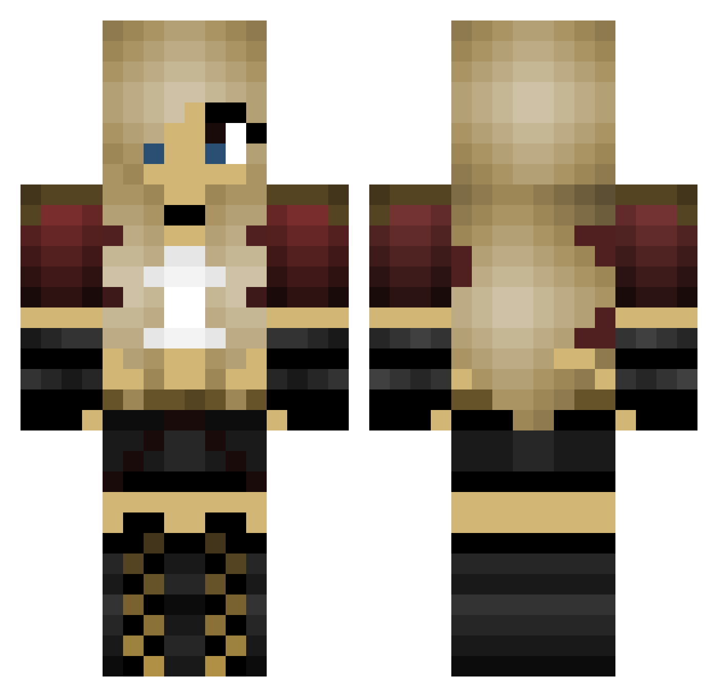 Qu1ntillion Minecraft skin, front and back view