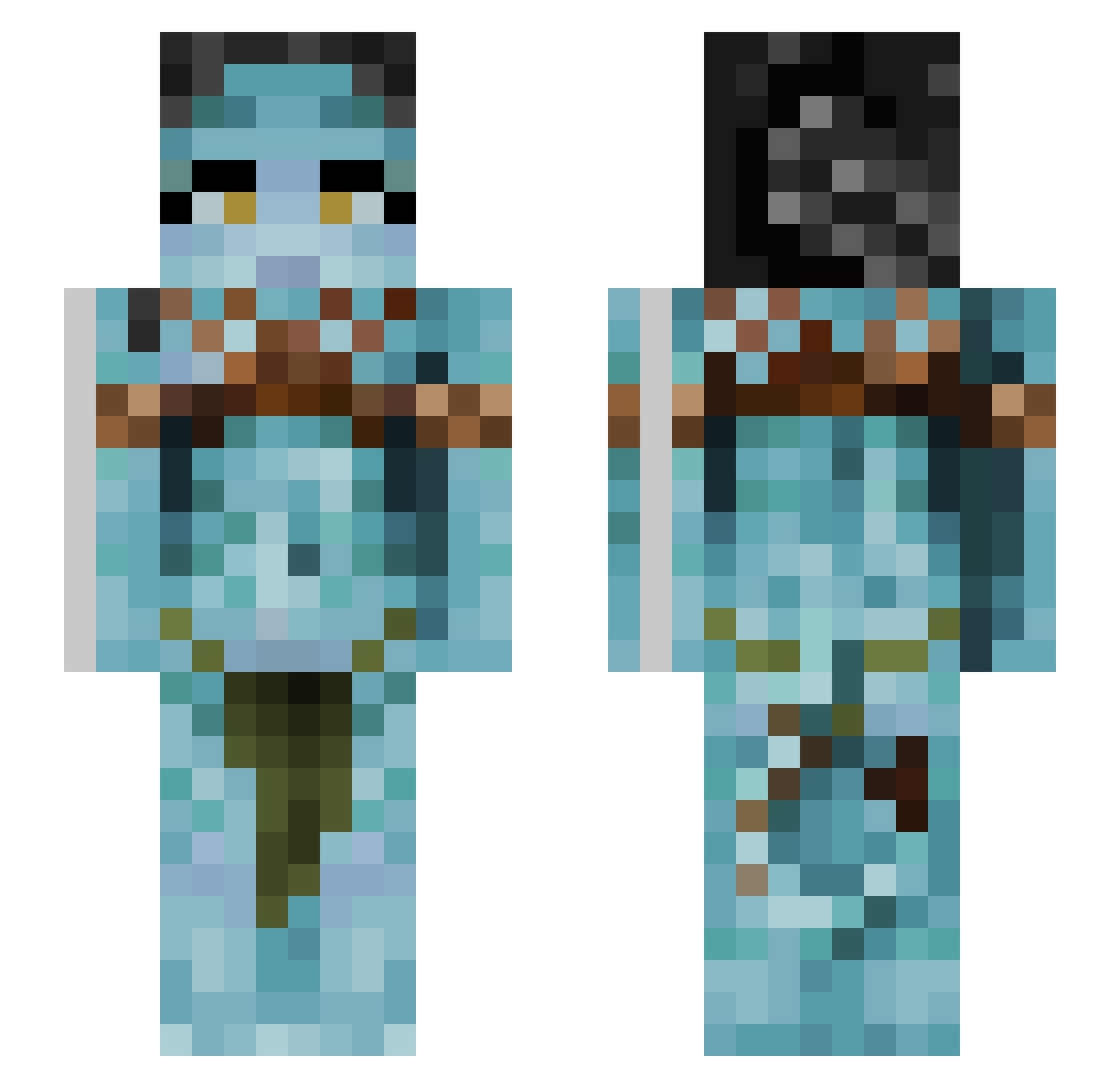 Skinwalker04 Minecraft skin, front and back view