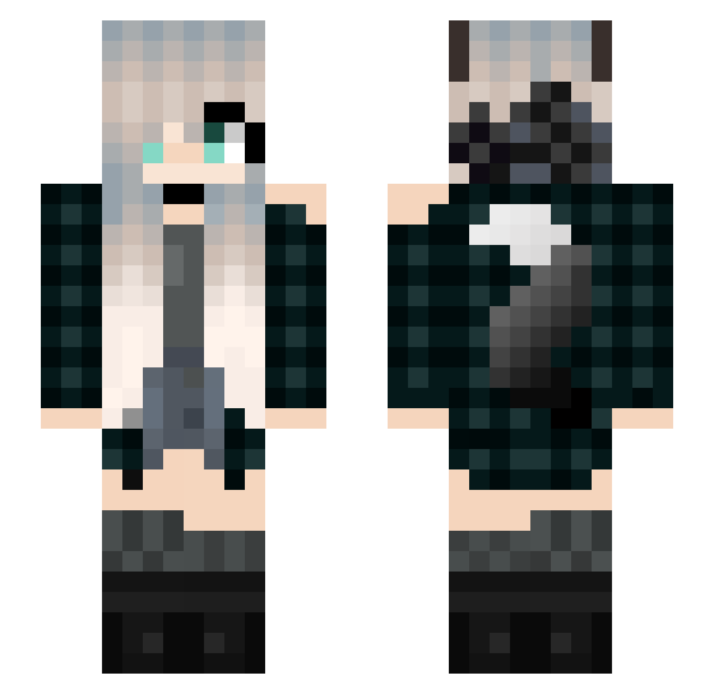 rizehm Minecraft skin, front and back view