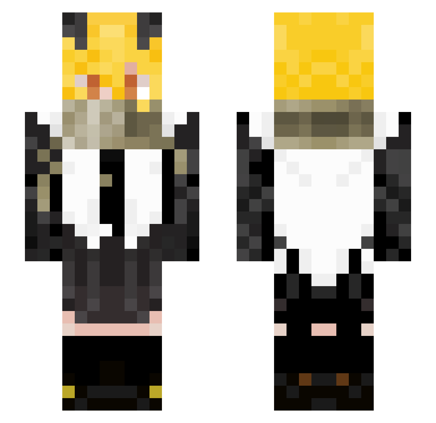 Zephnn Minecraft skin, front and back view