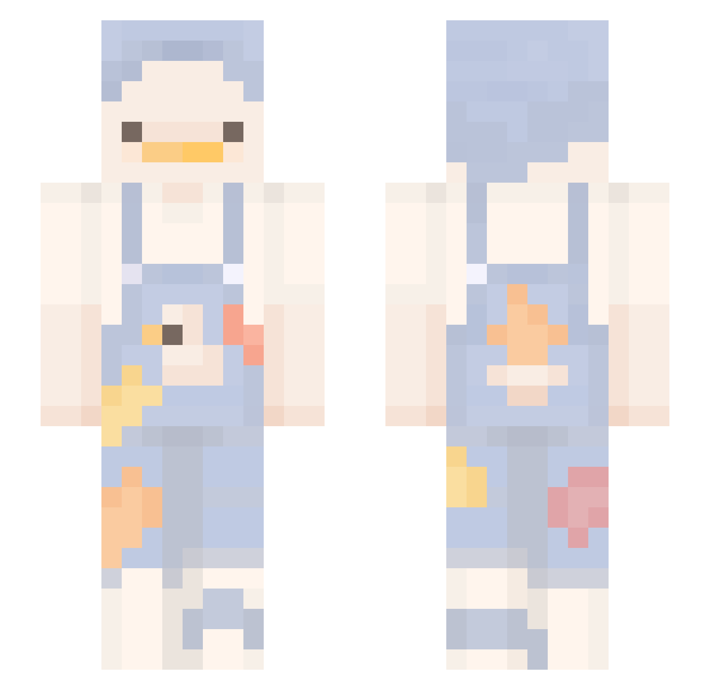 yuzuusocute Minecraft skin, front and back view