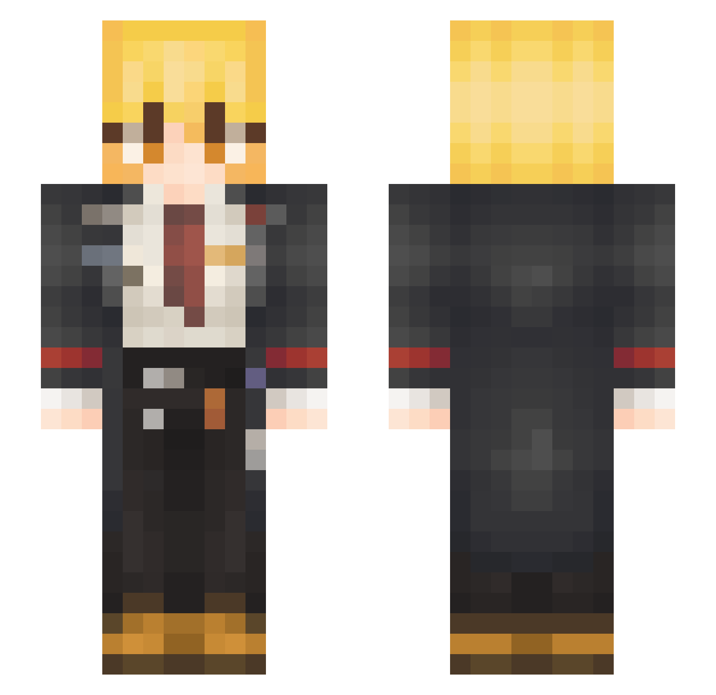 Vyperxy Minecraft skin, front and back view