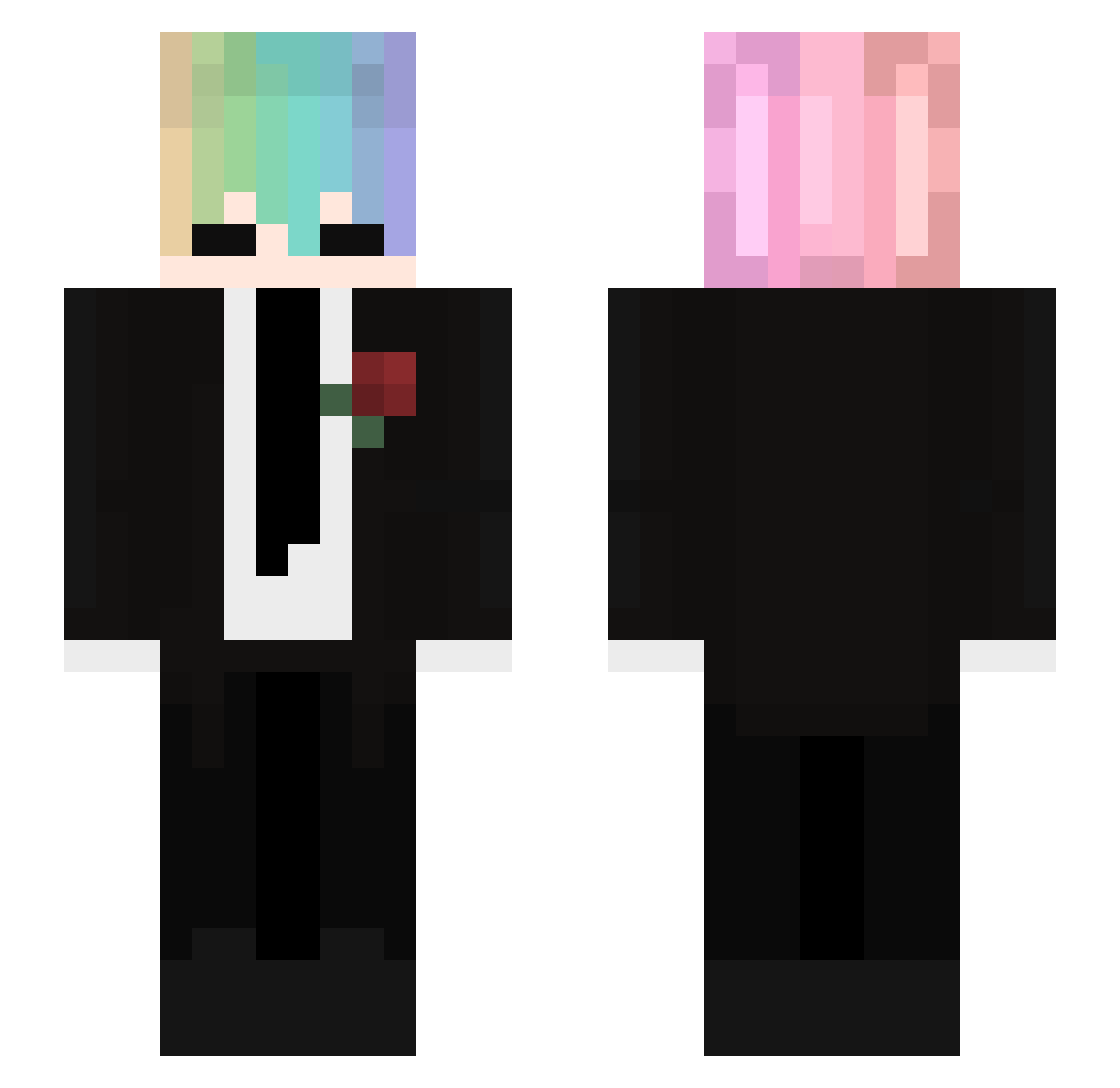 RenardCyan Minecraft skin, front and back view