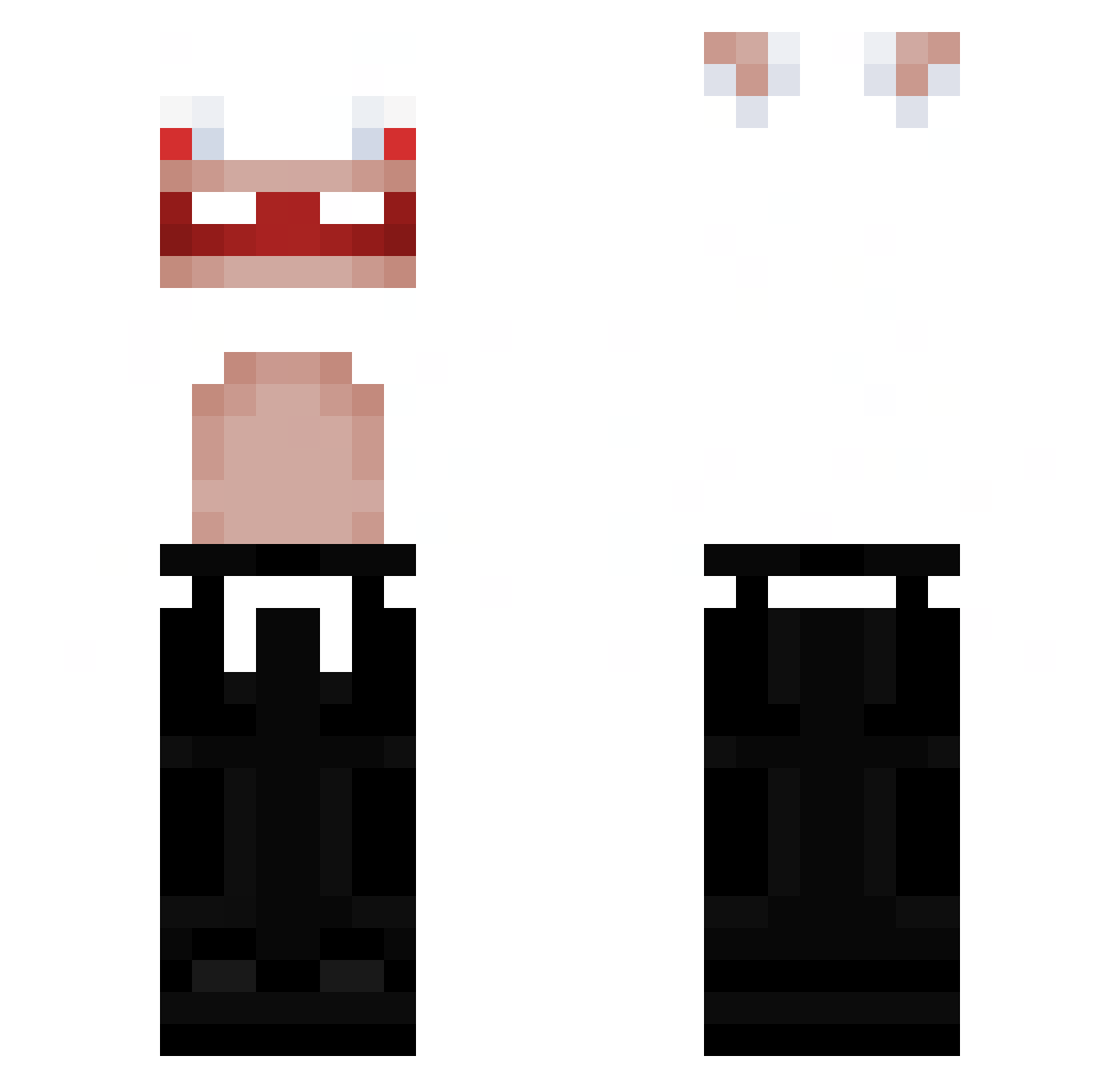 Zimbabwaipoulet Minecraft skin, front and back view