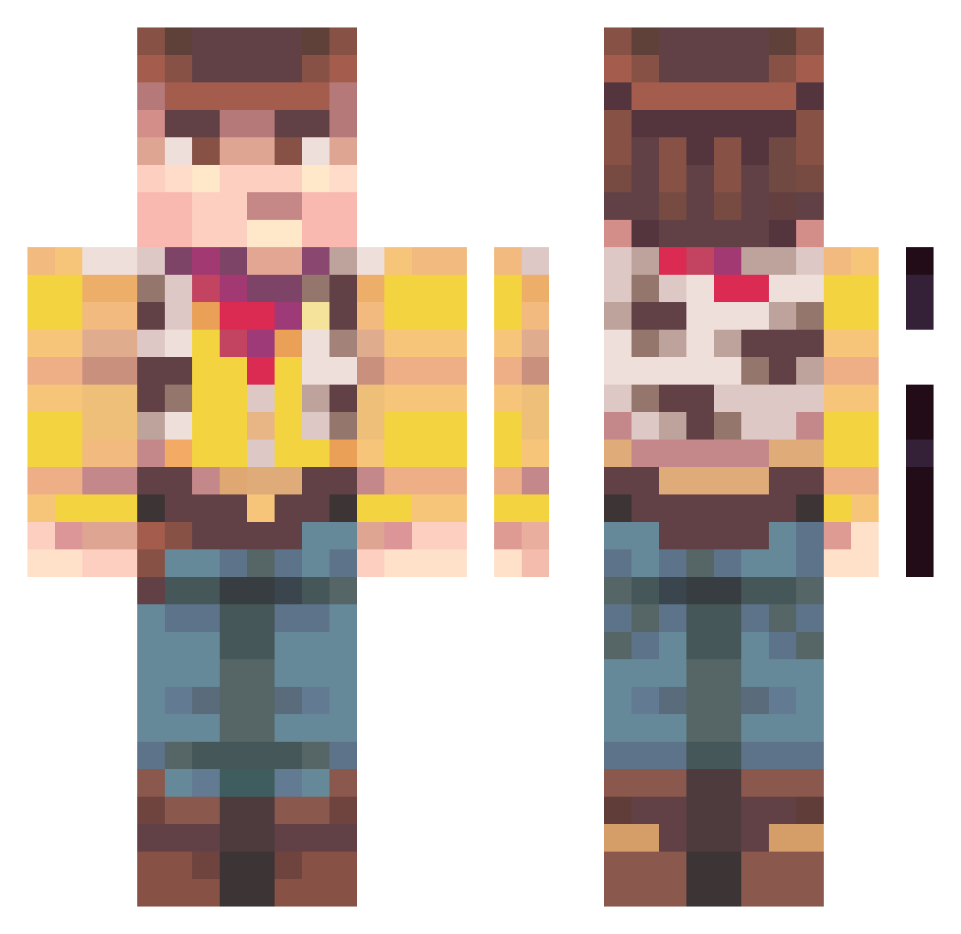 Brio07 Minecraft skin, front and back view