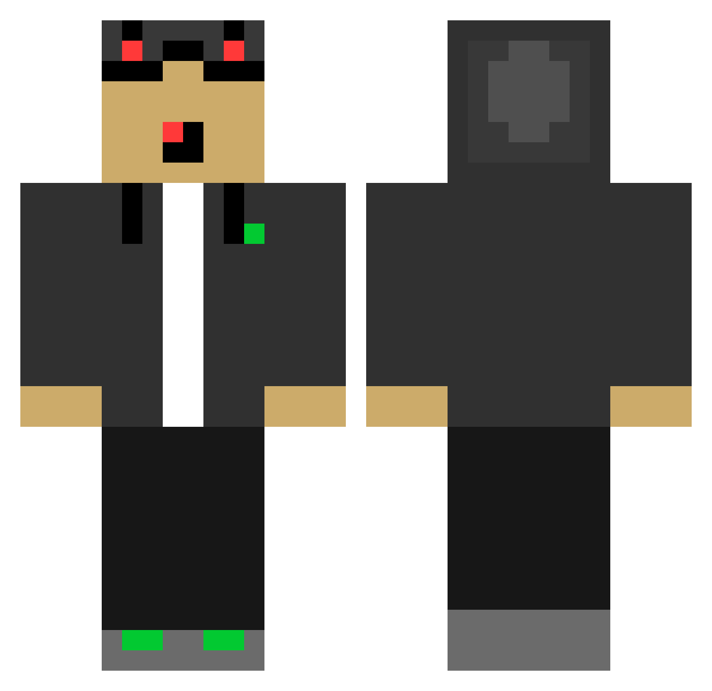 potepote2ki Minecraft skin, front and back view