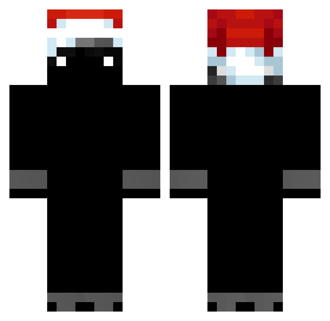 Purrsel Minecraft skin, front and back view