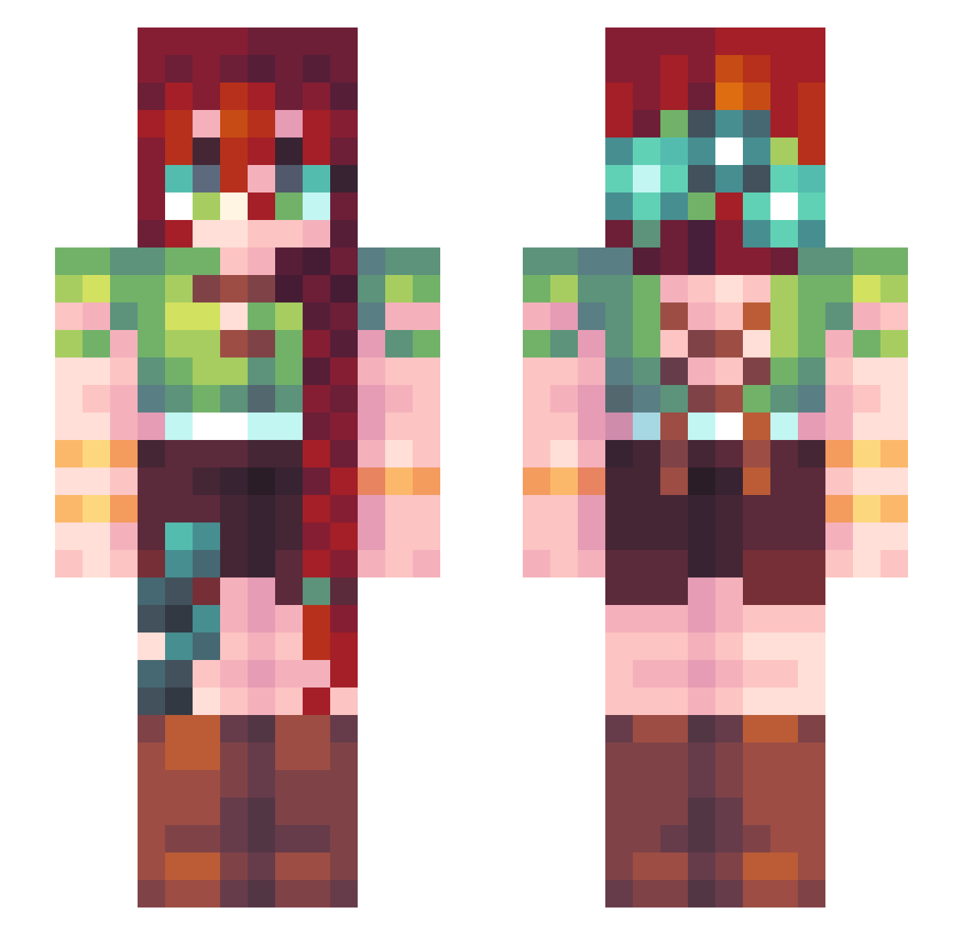 Freyphen Minecraft skin, front and back view