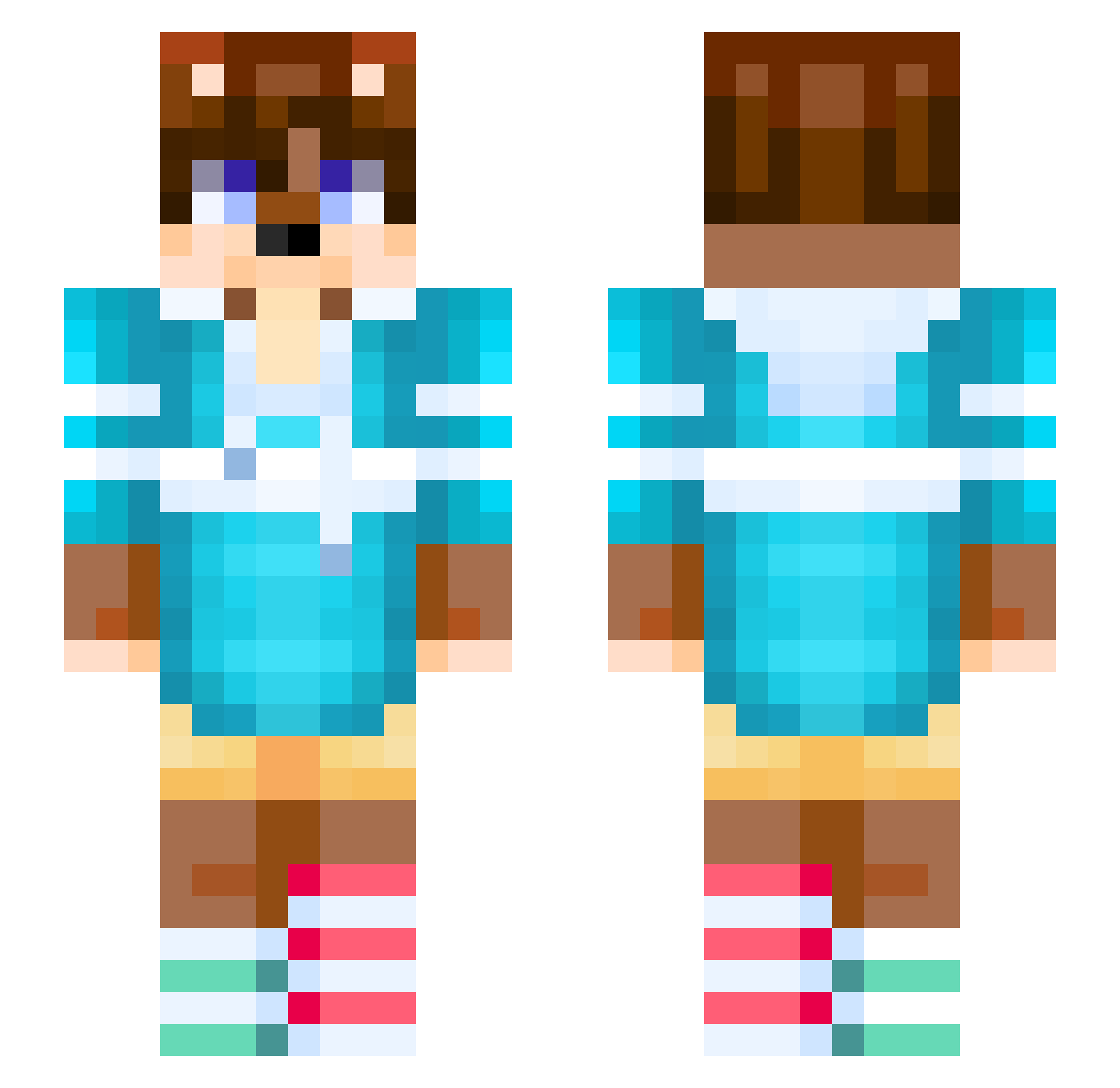 kodacon Minecraft skin, front and back view