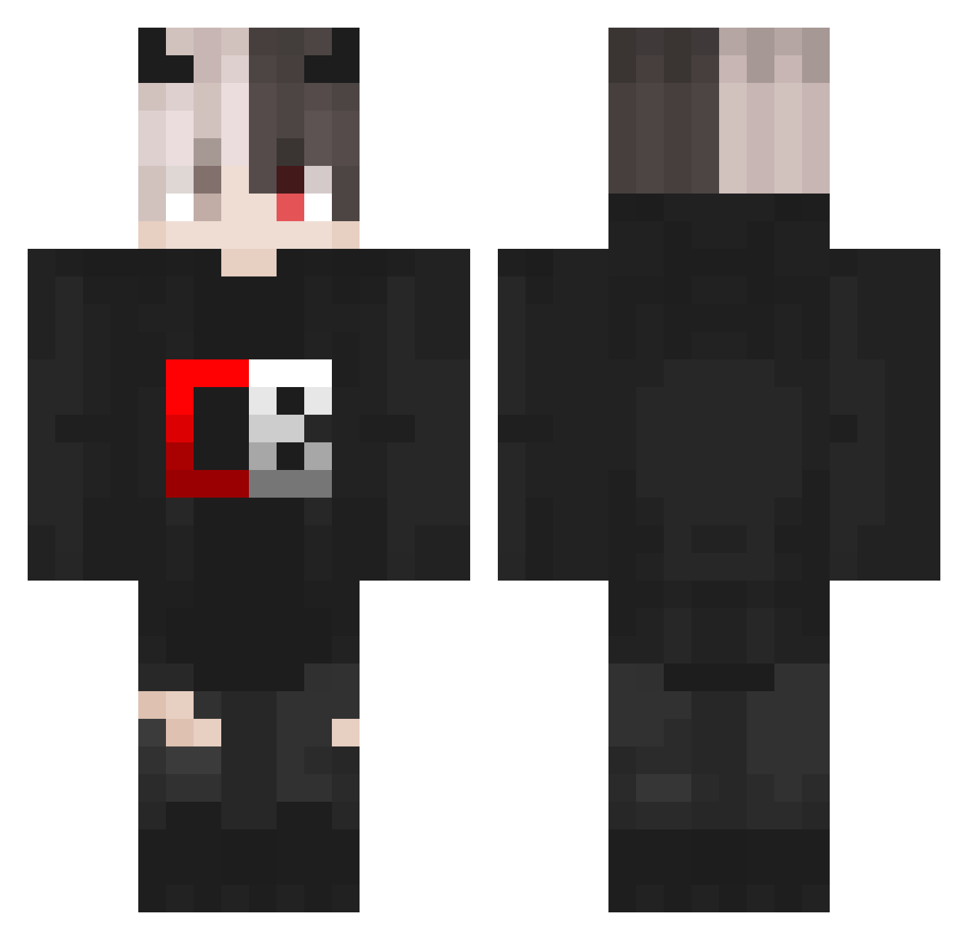 Wulturee Minecraft skin, front and back view