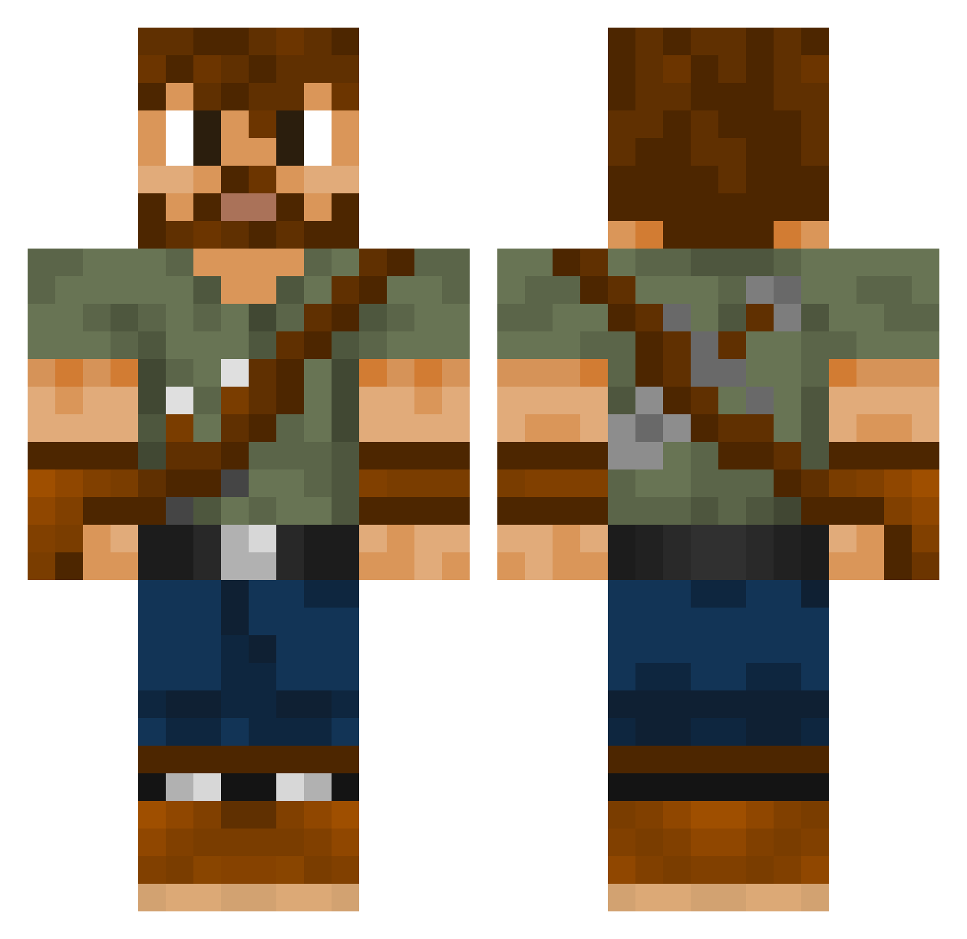 FuriousWasp Minecraft skin, front and back view