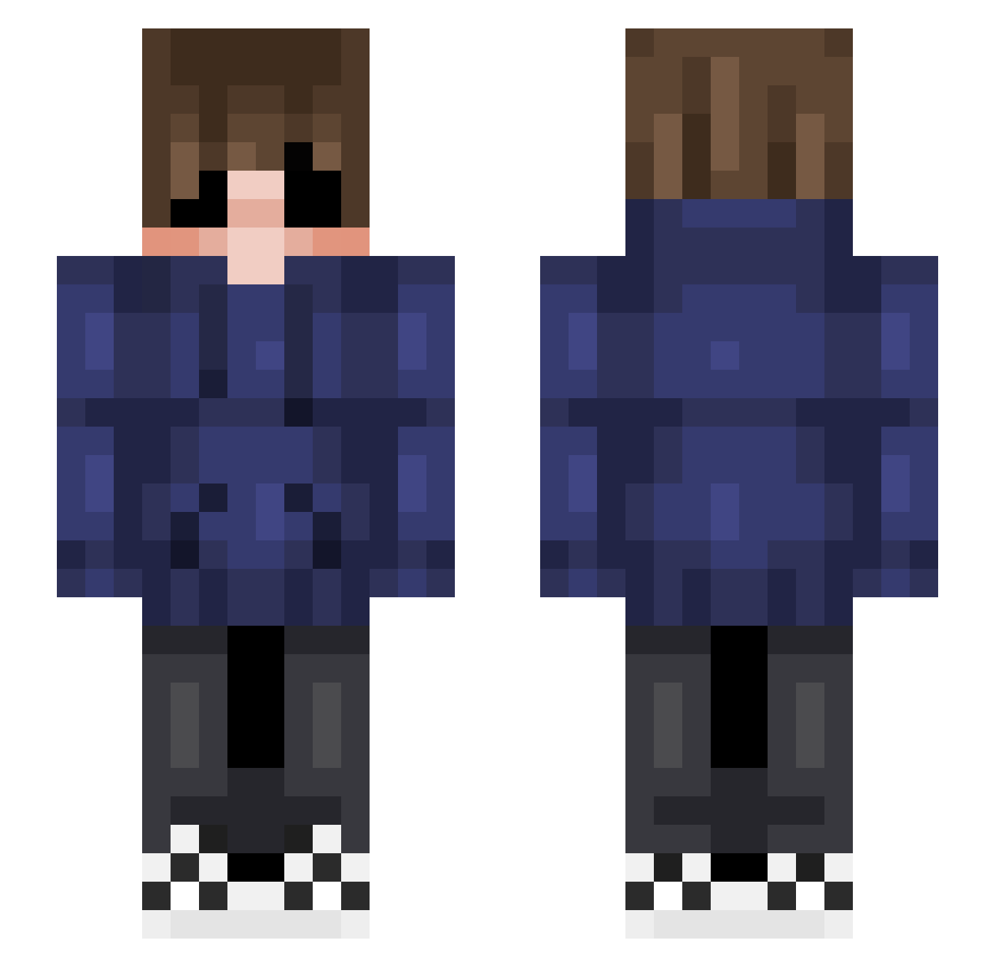 Rheanna65 Minecraft skin, front and back view