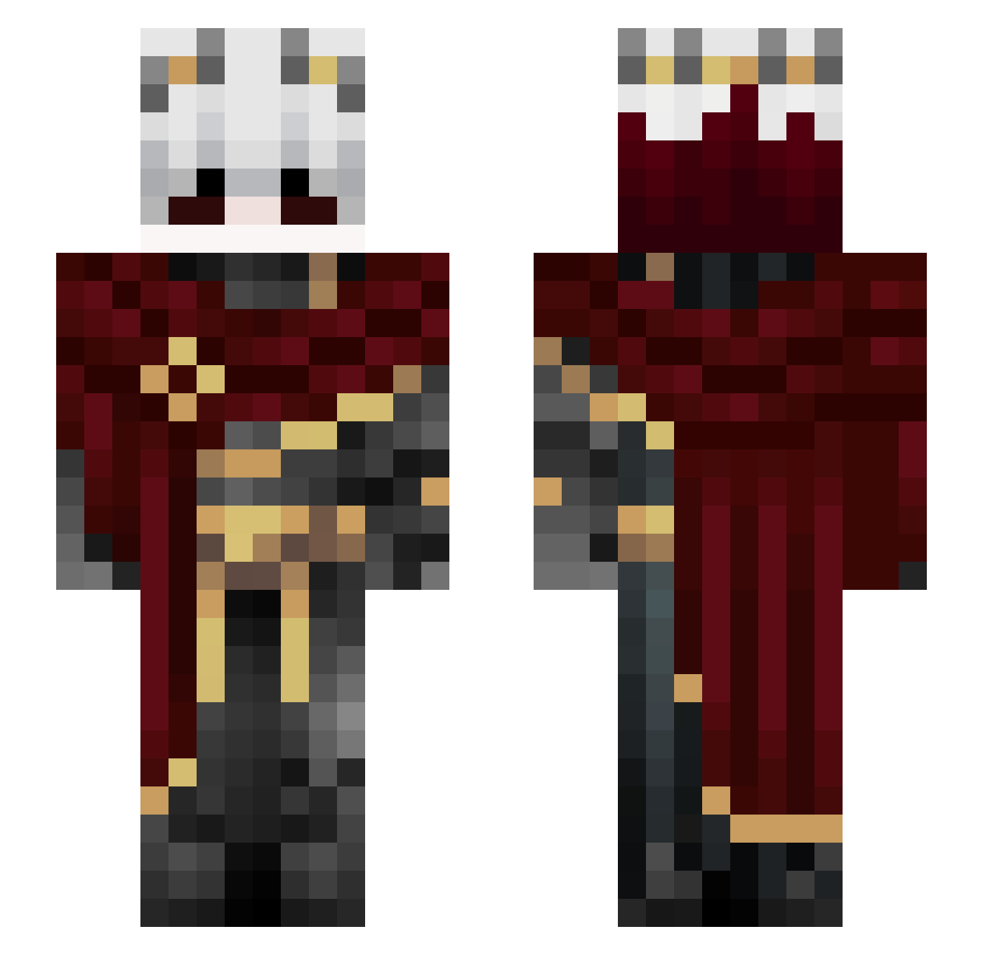 Sonzai0z Minecraft skin, front and back view