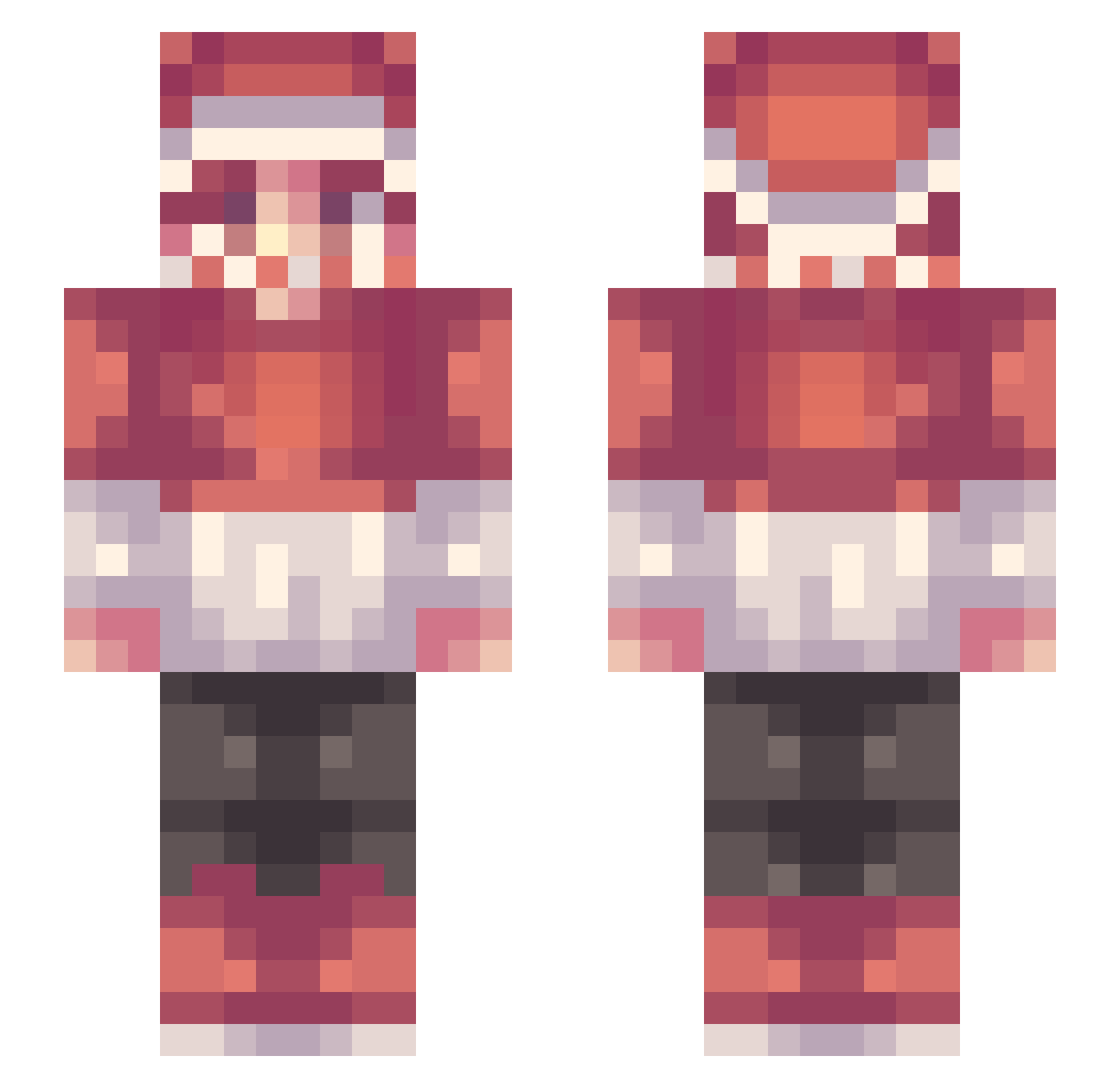 VLaD1F Minecraft skin, front and back view