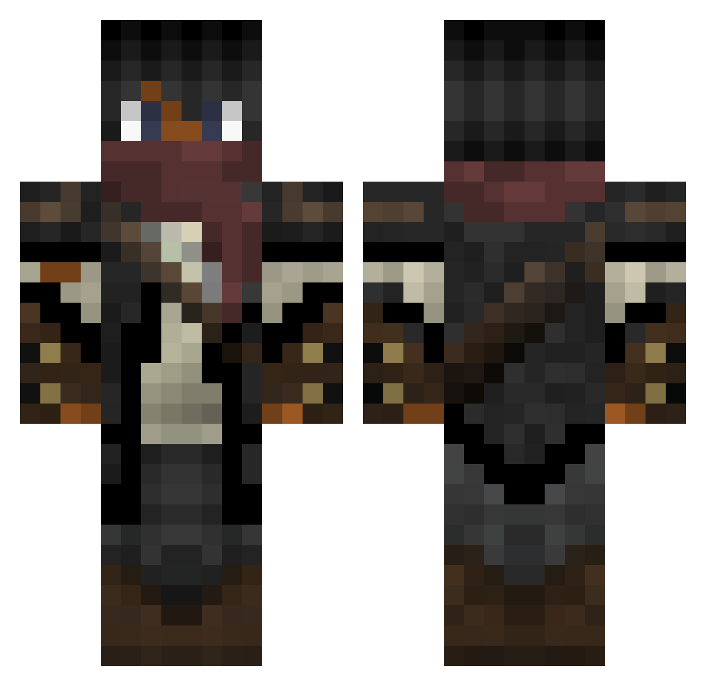 OrinsBlueTimes Minecraft skin, front and back view
