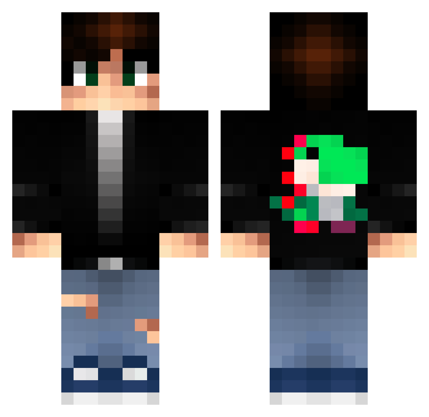 militorvg Minecraft skin, front and back view