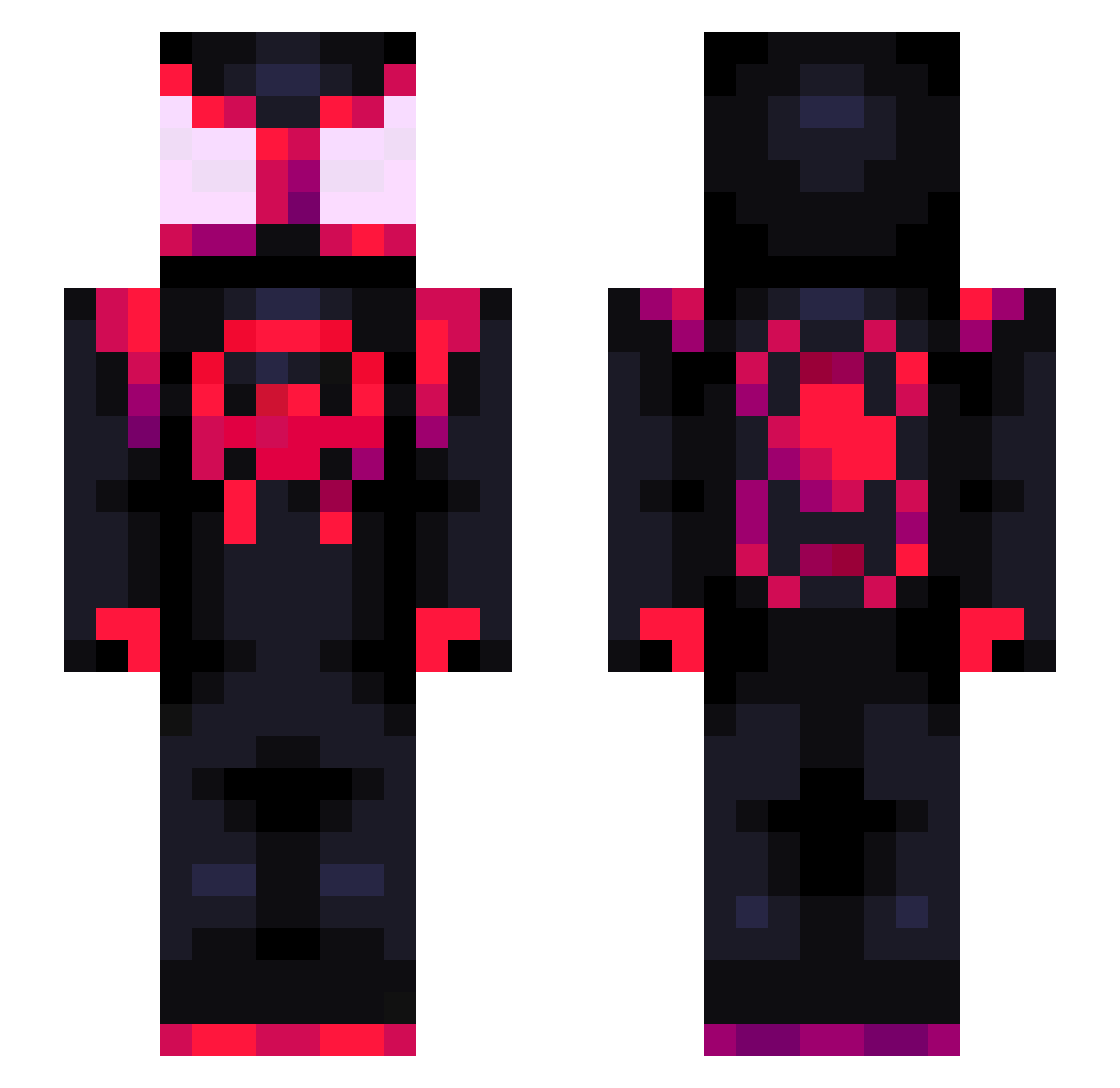 ninjanick011 Minecraft skin, front and back view