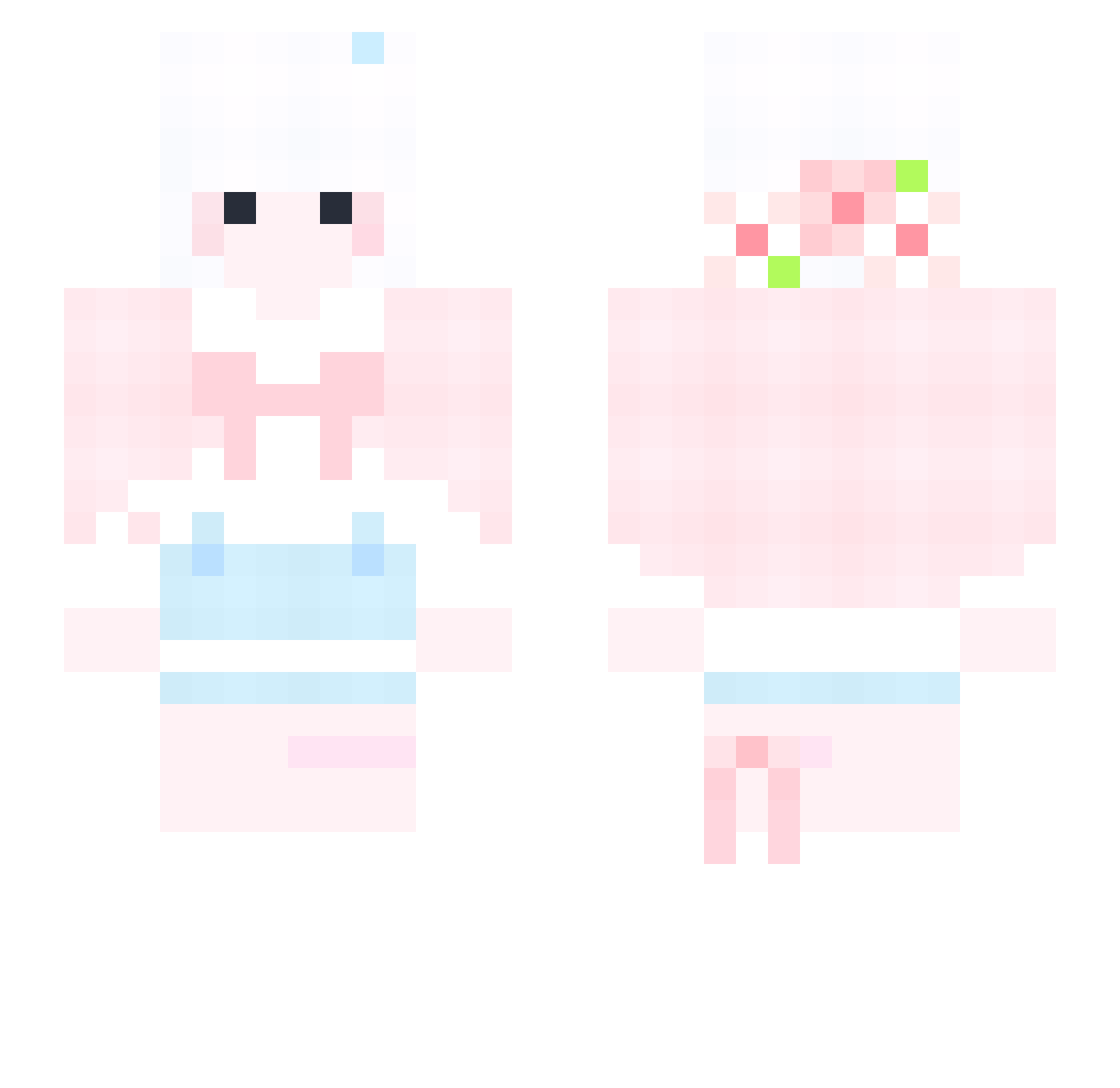 Joung2daa Minecraft skin, front and back view