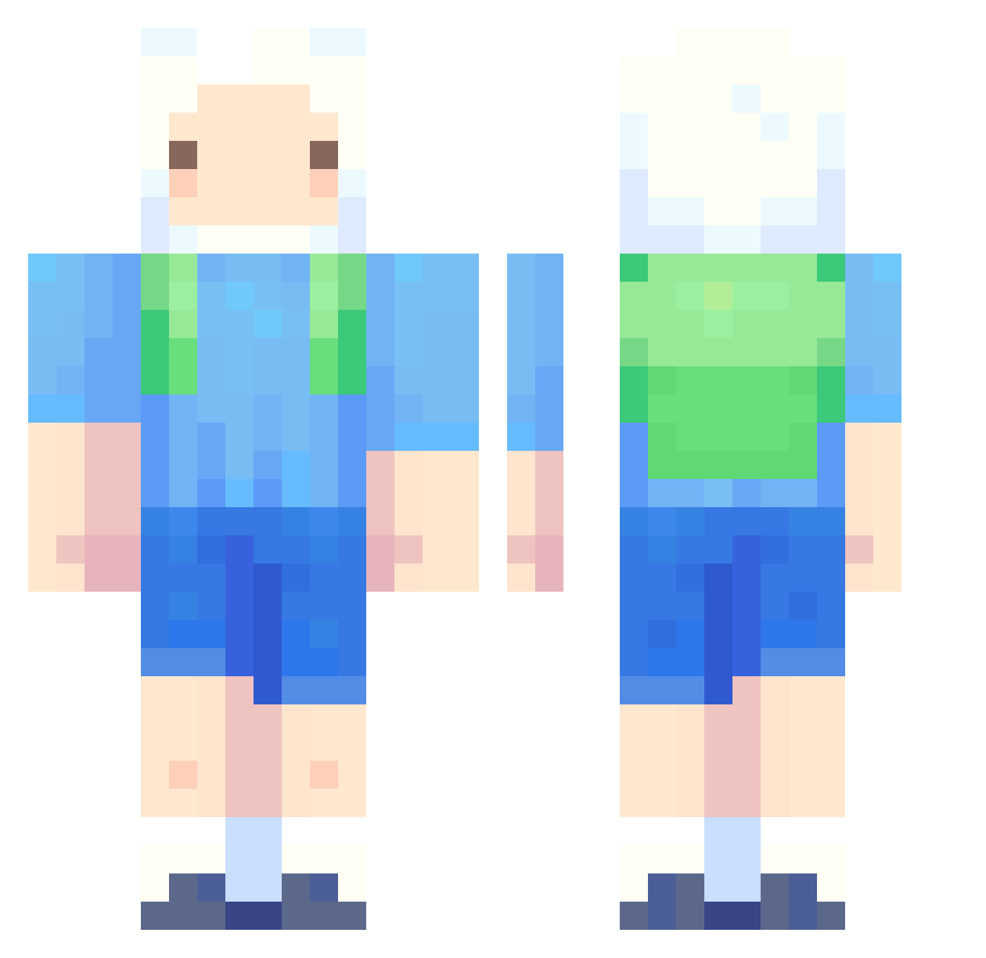fxnnox Minecraft skin, front and back view