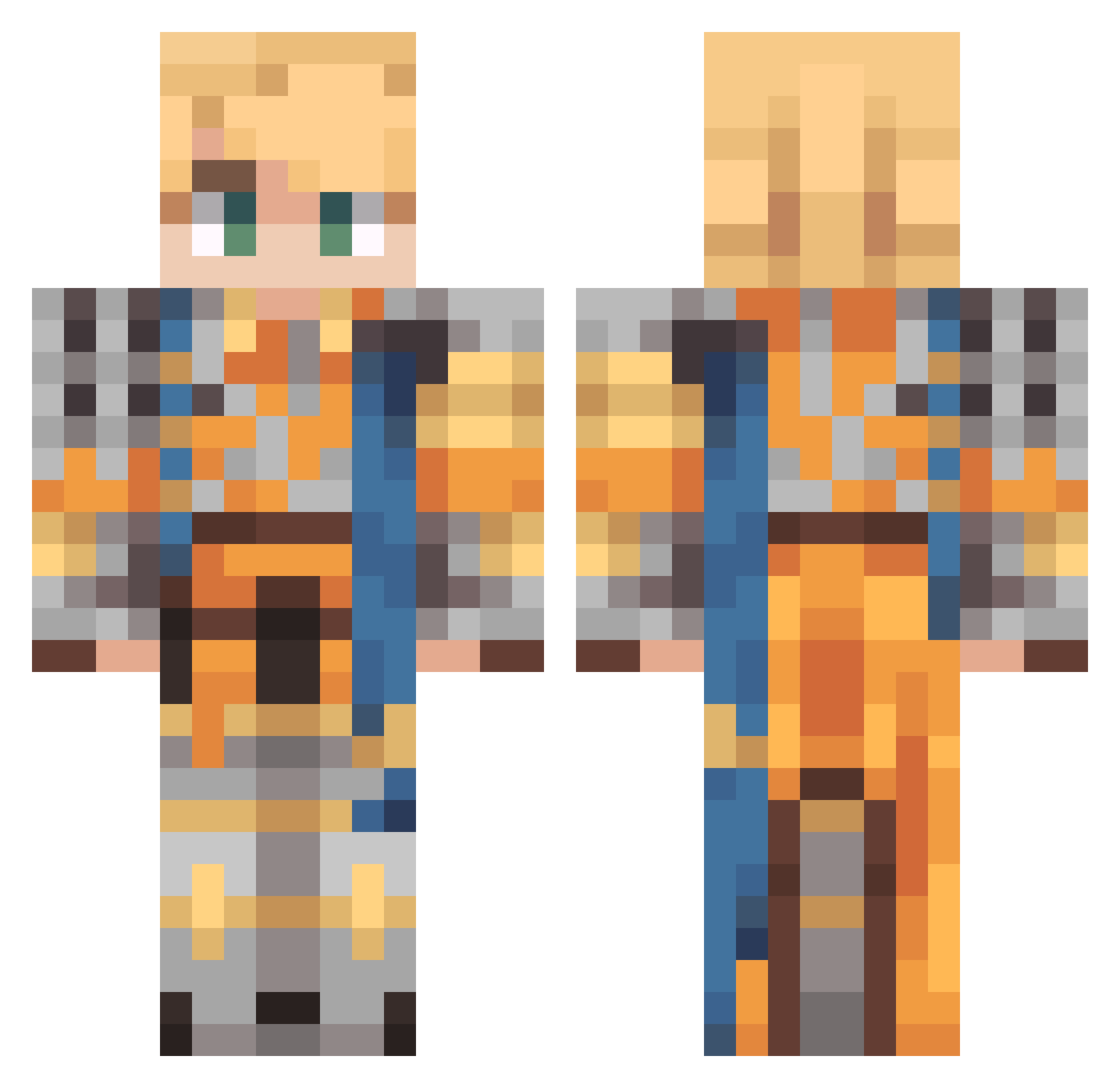 Valkavava Minecraft skin, front and back view