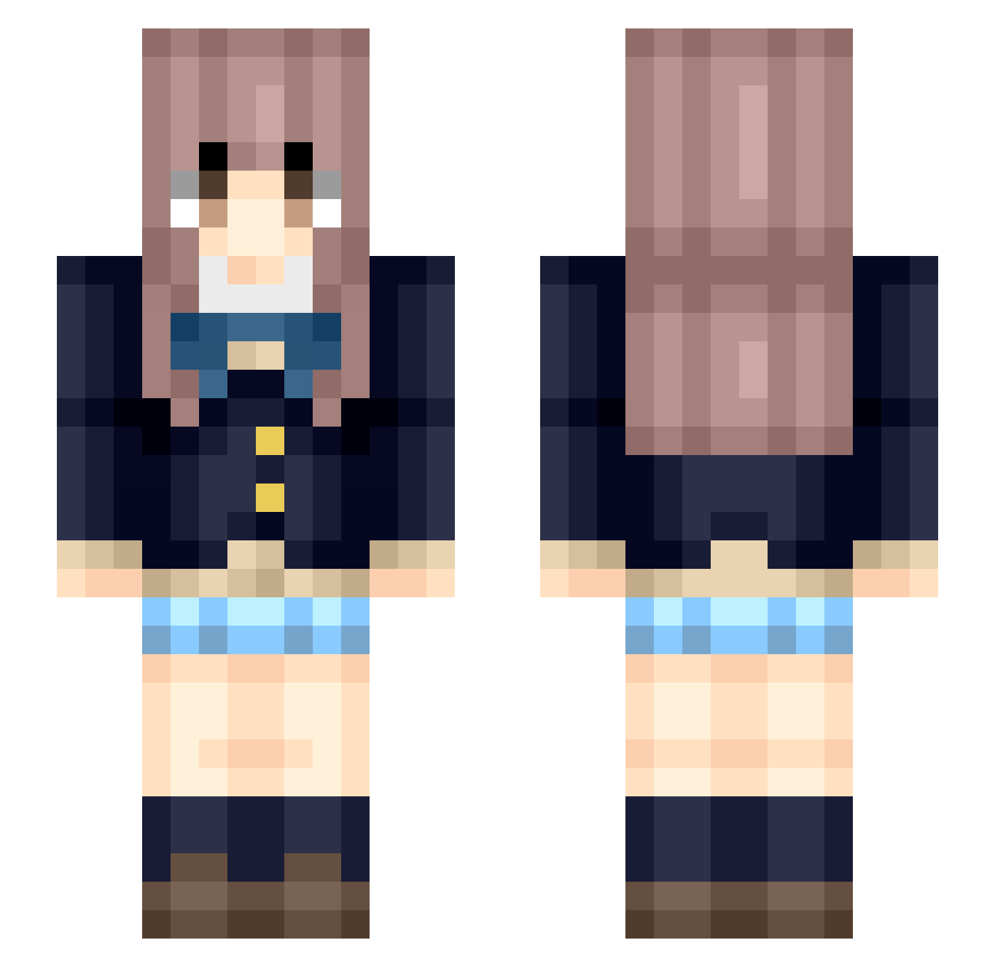 RoboticHuman_ Minecraft skin, front and back view