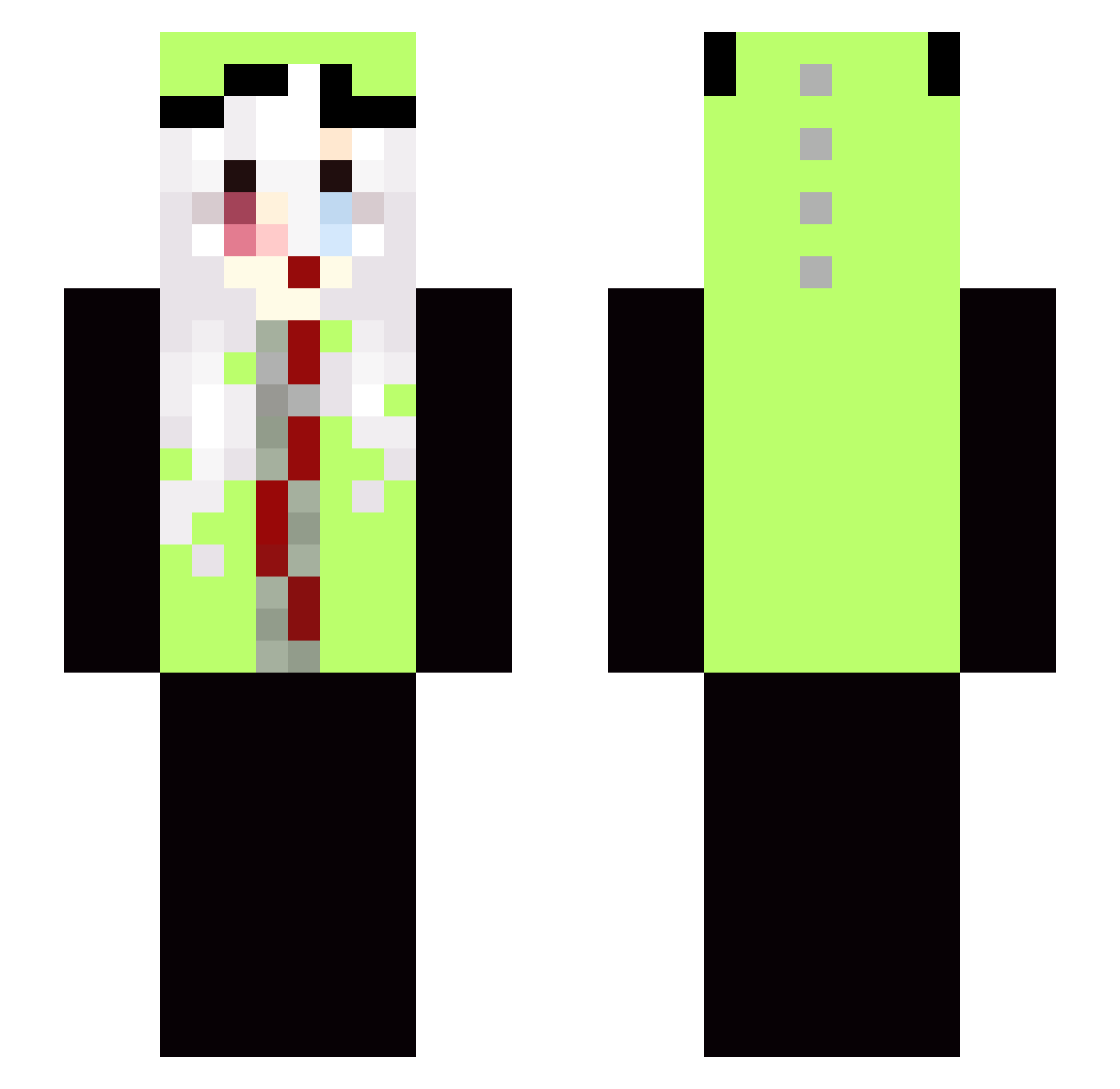 Pontiac Minecraft skin, front and back view