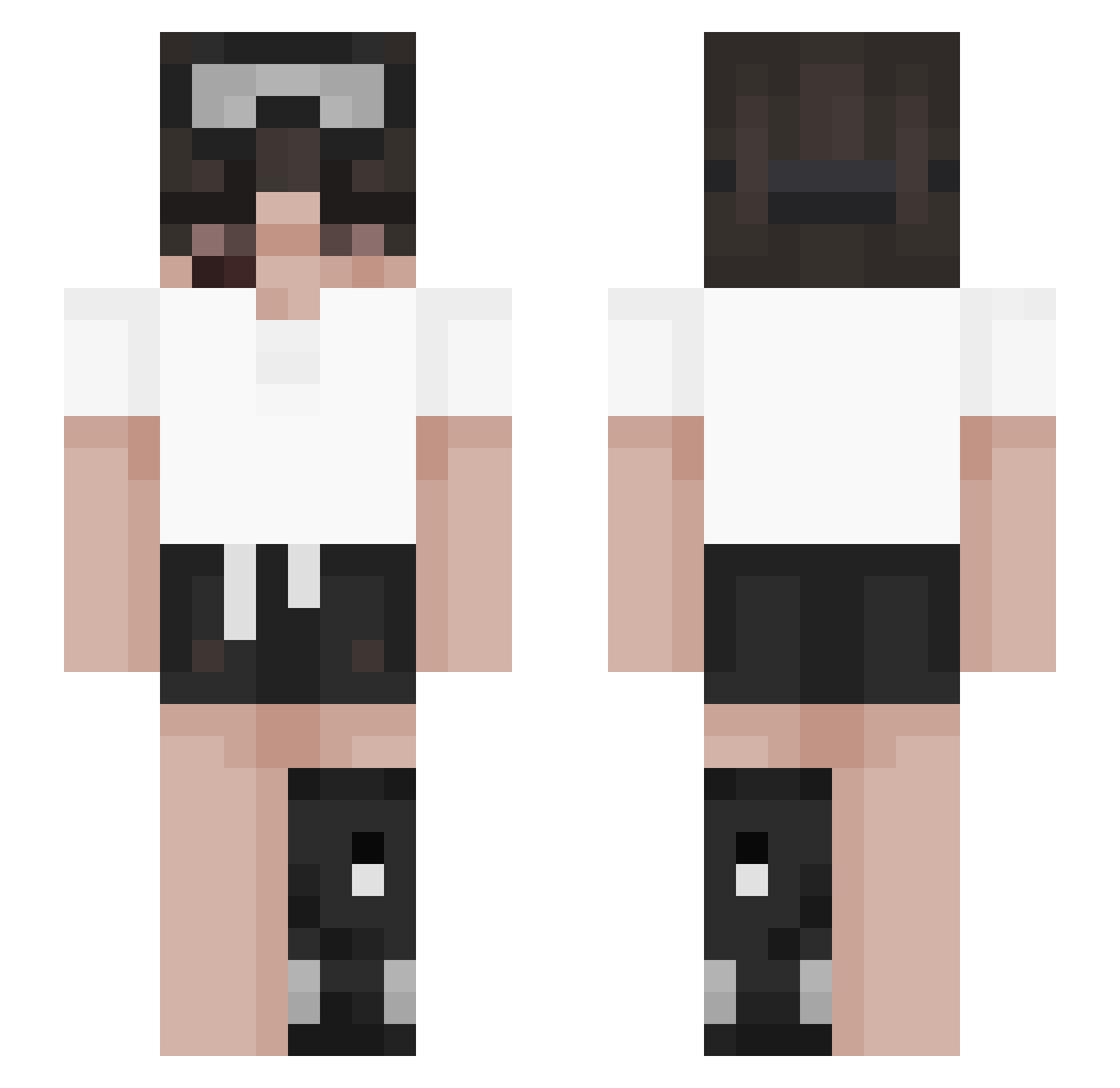 Moonstelic Minecraft skin, front and back view