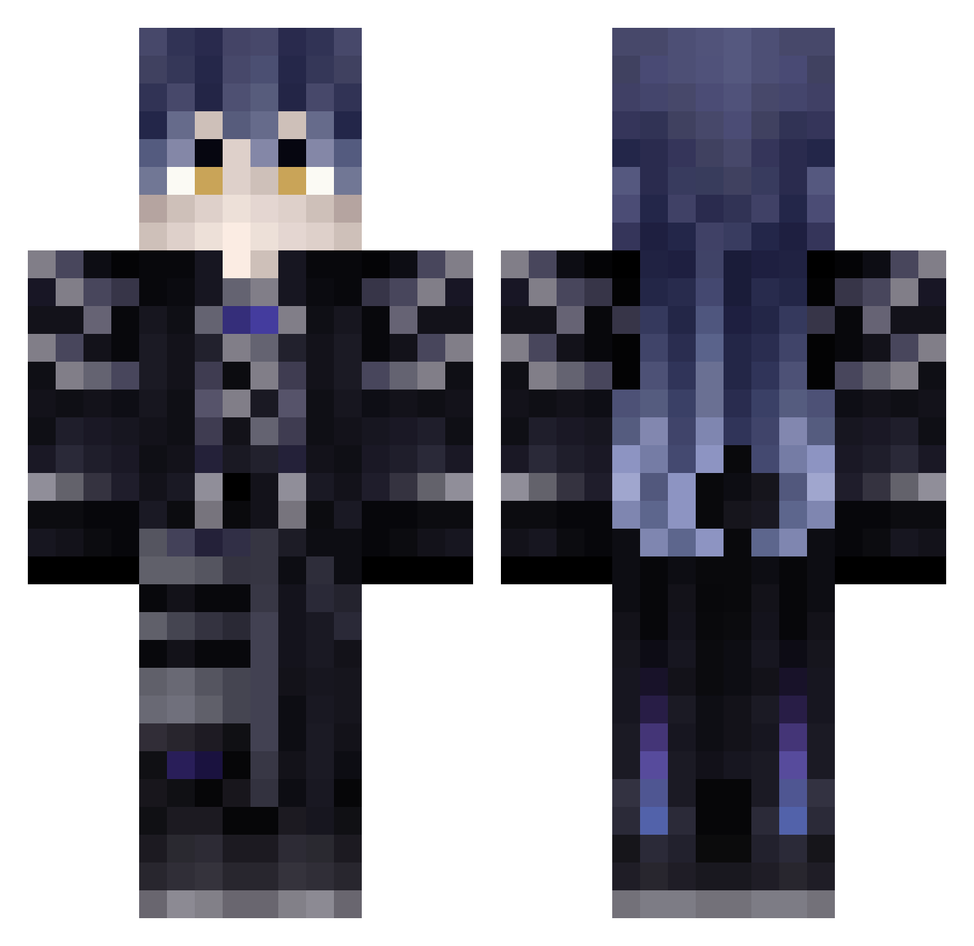 StaryBeary Minecraft skin, front and back view