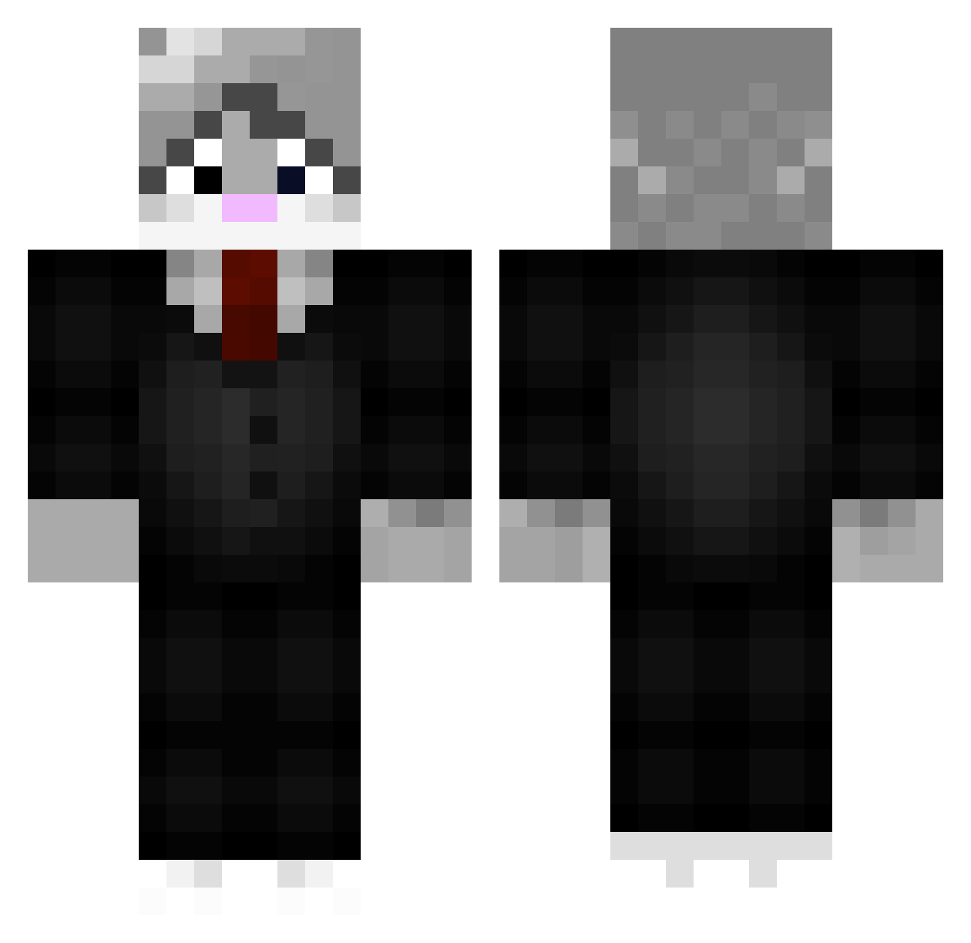 elvedii Minecraft skin, front and back view