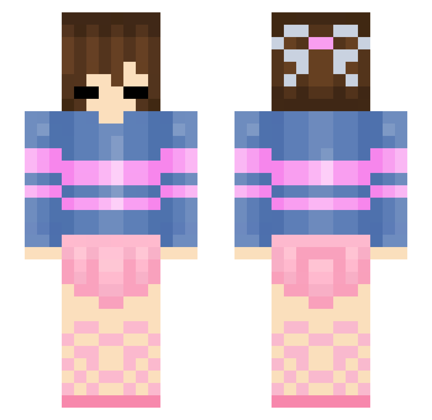 CyberRamble Minecraft skin, front and back view