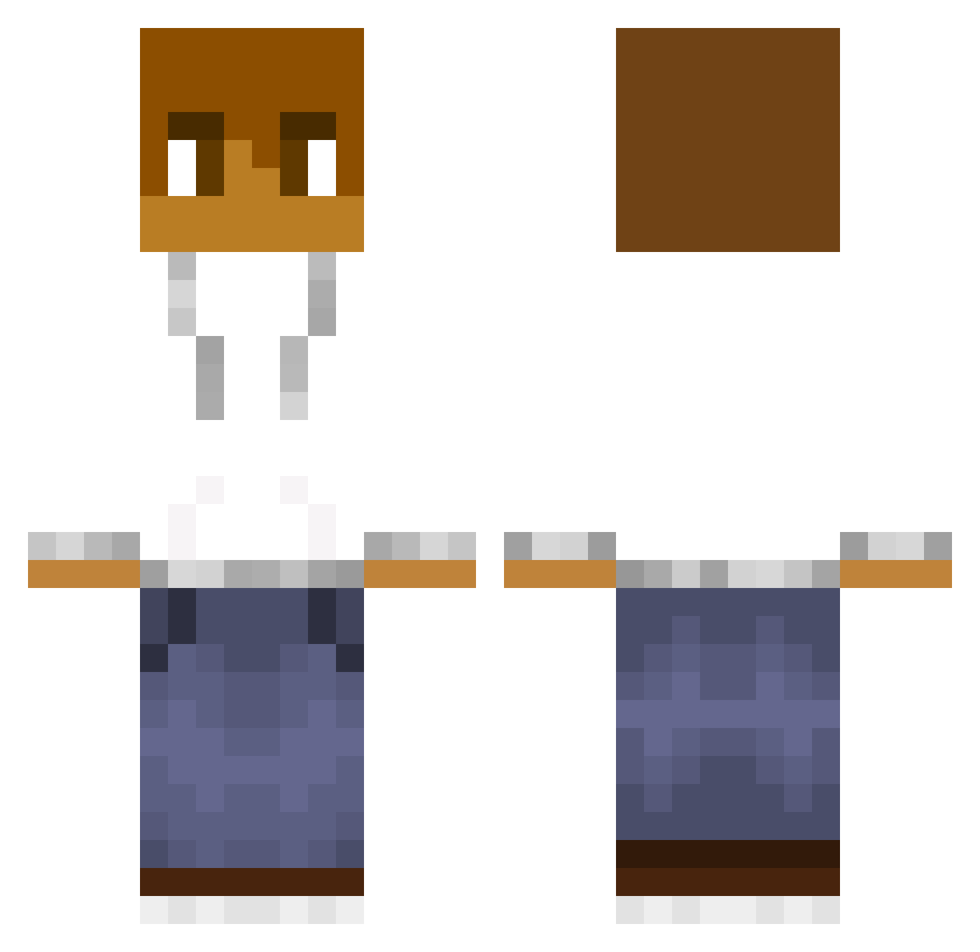 Sheena Minecraft skin, front and back view