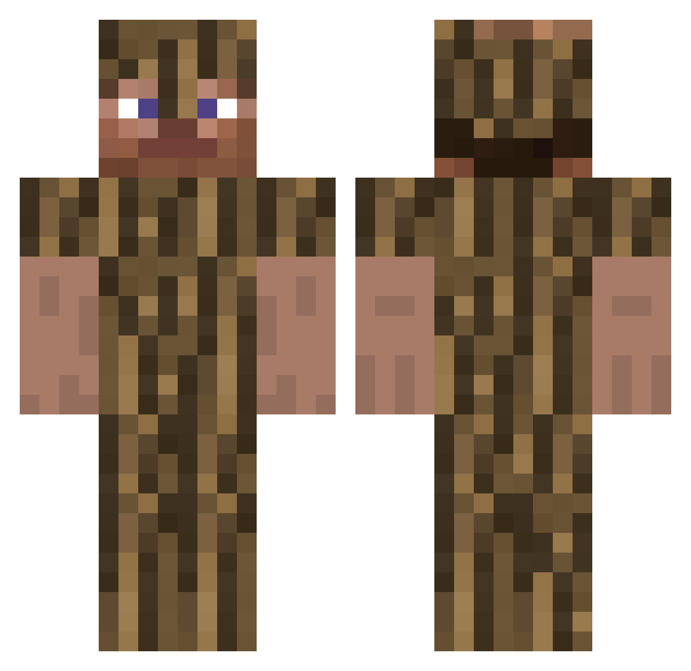 woodman2012 Minecraft skin, front and back view