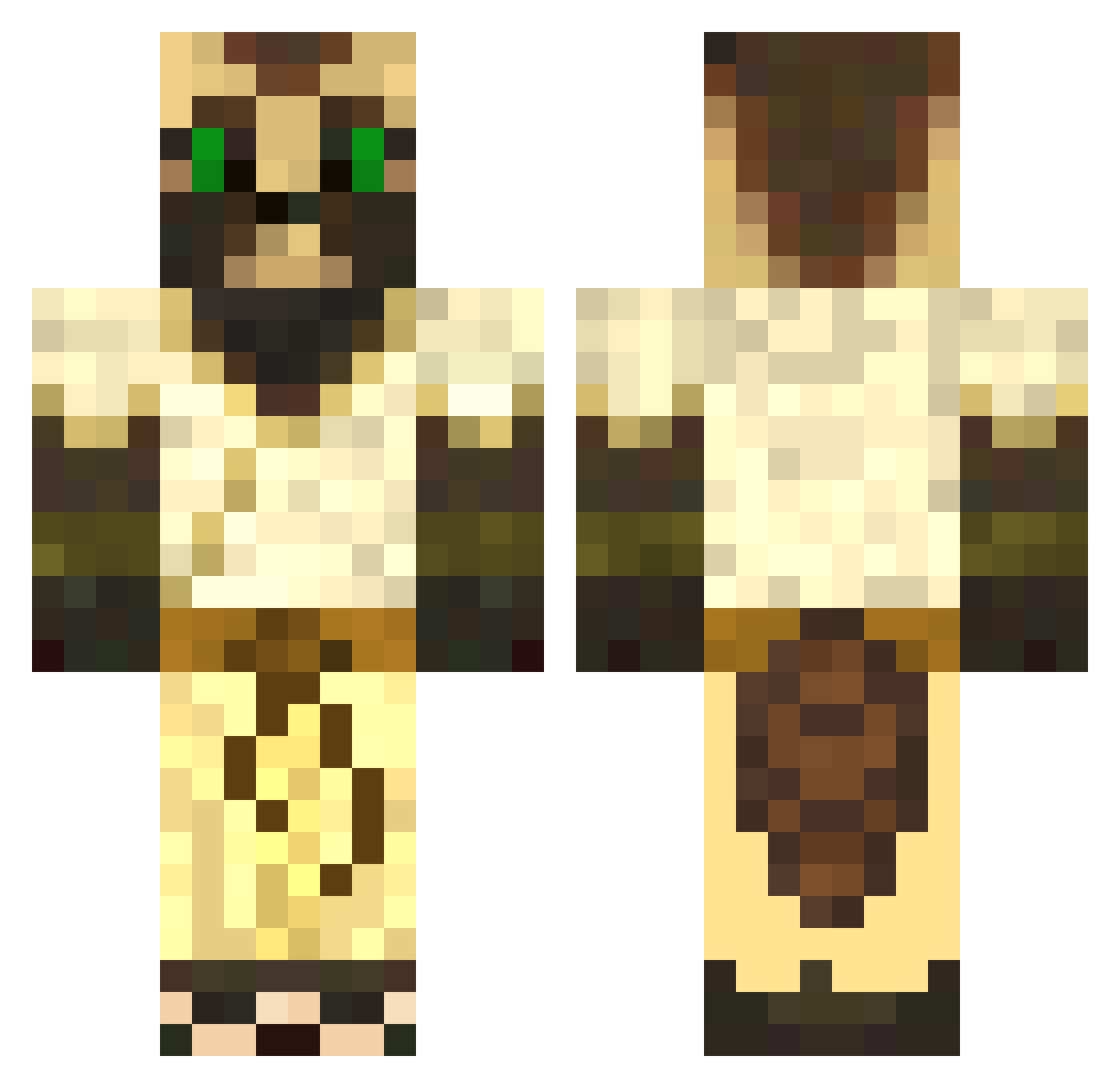 PopokoBushikabi Minecraft skin, front and back view