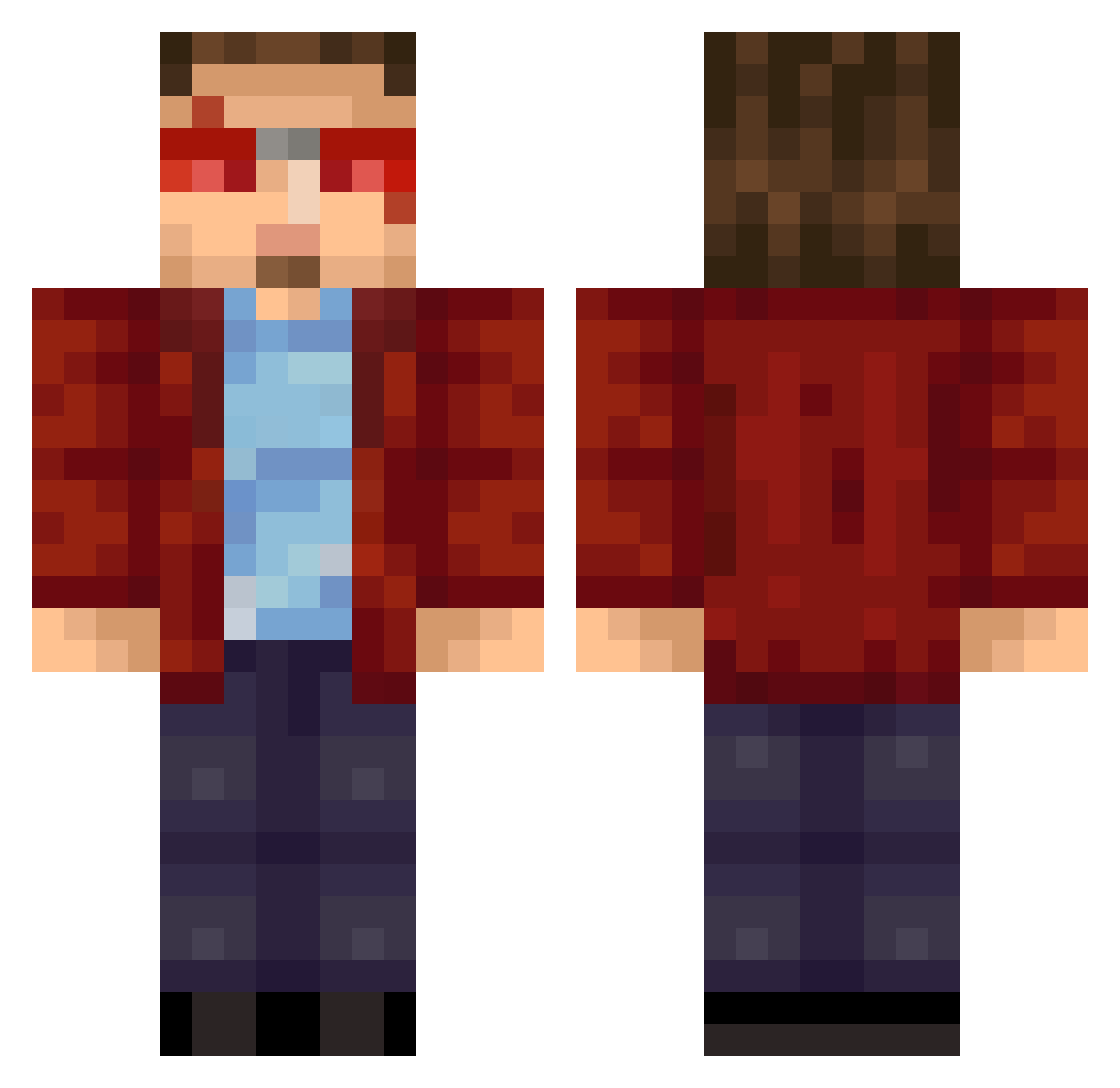 Stevetheswede Minecraft skin, front and back view