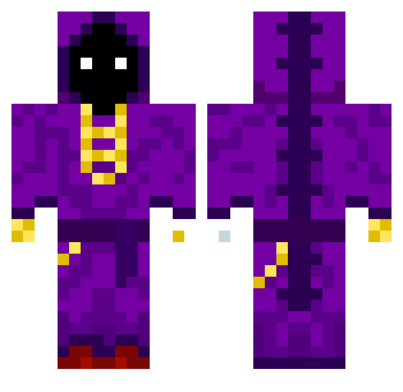 IEatPlutonium Minecraft skin, front and back view
