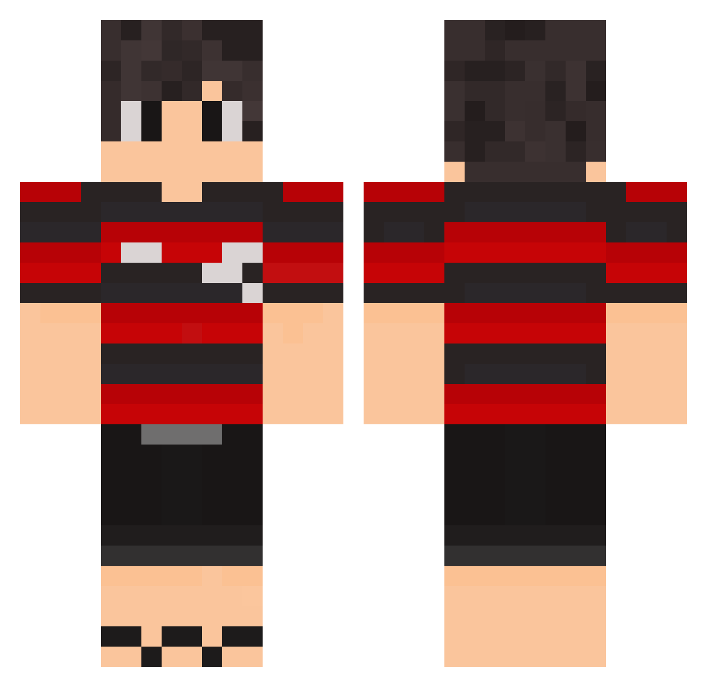 tlShuva Minecraft skin, front and back view