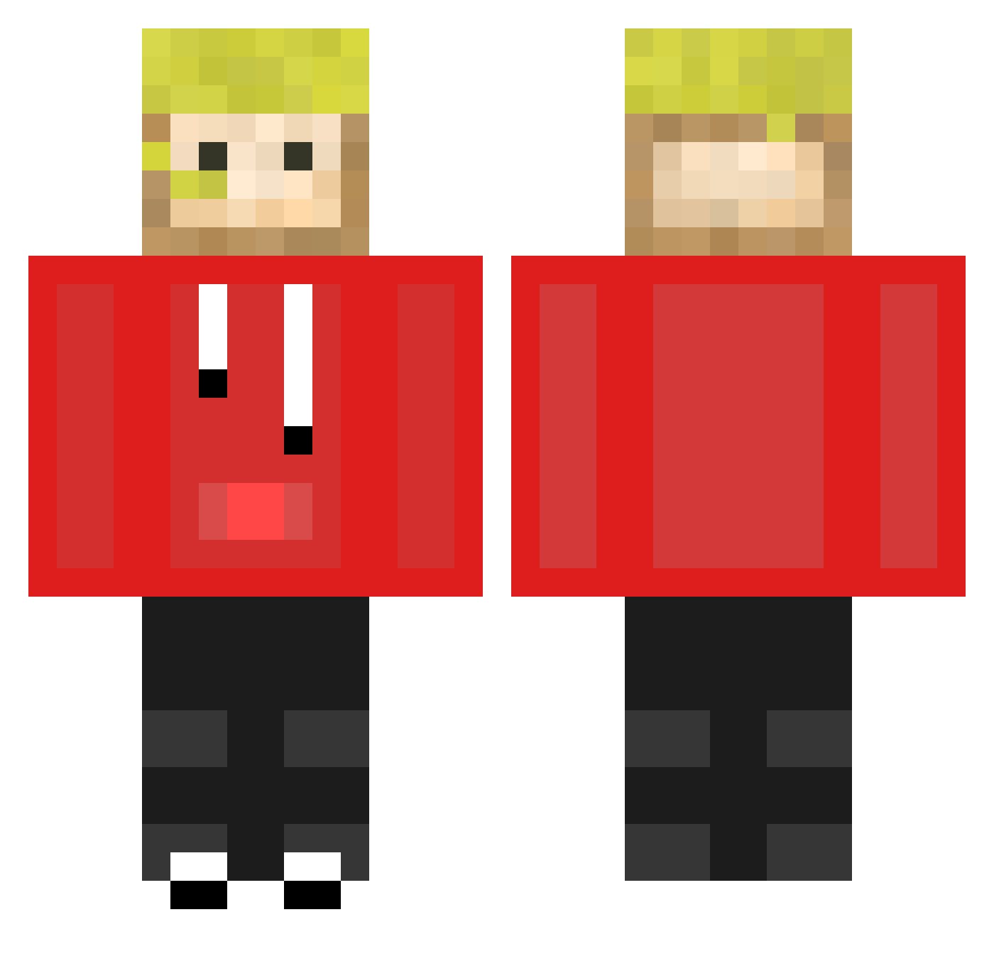 dtuler Minecraft skin, front and back view