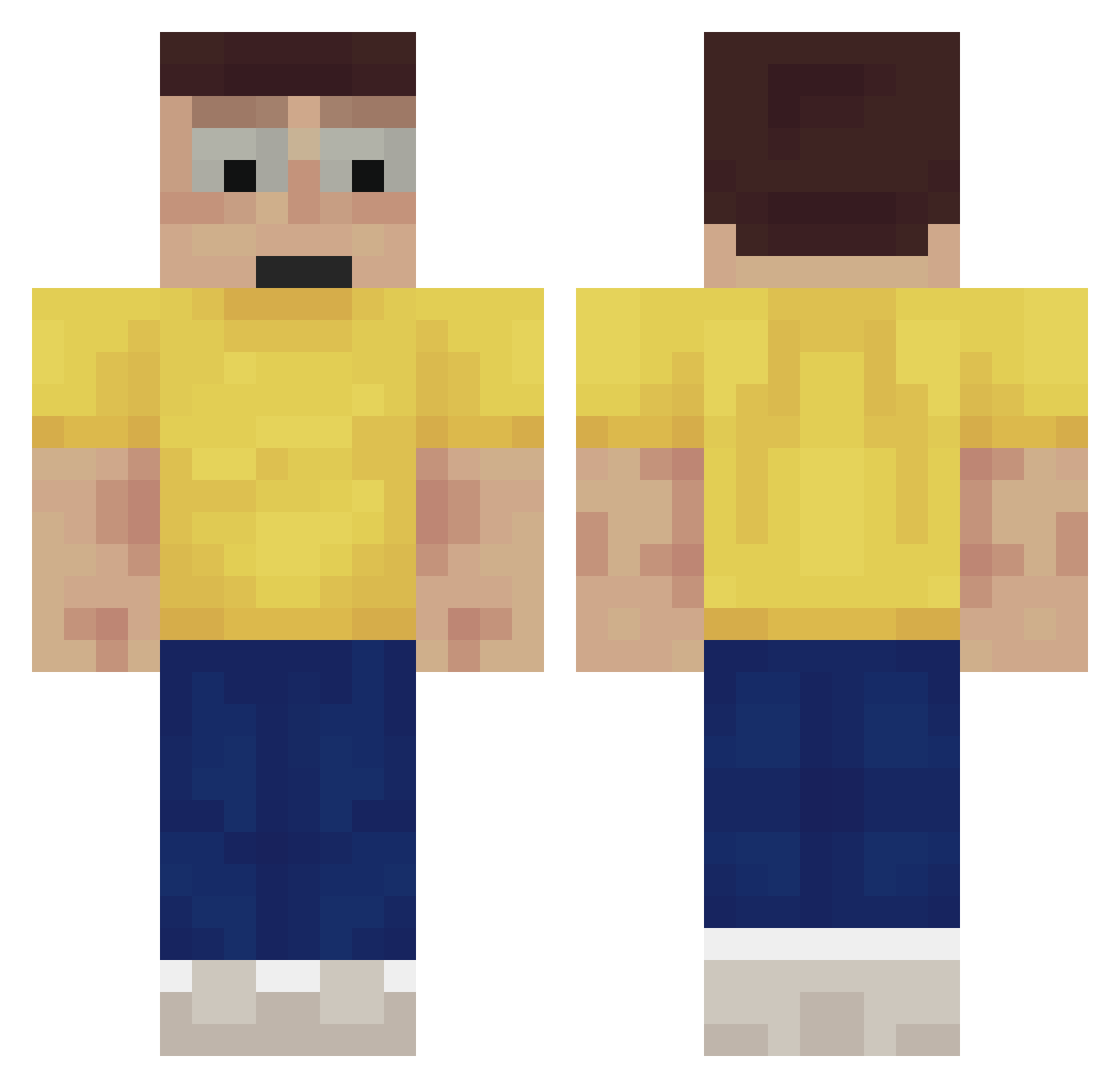 PureChaos Minecraft skin, front and back view