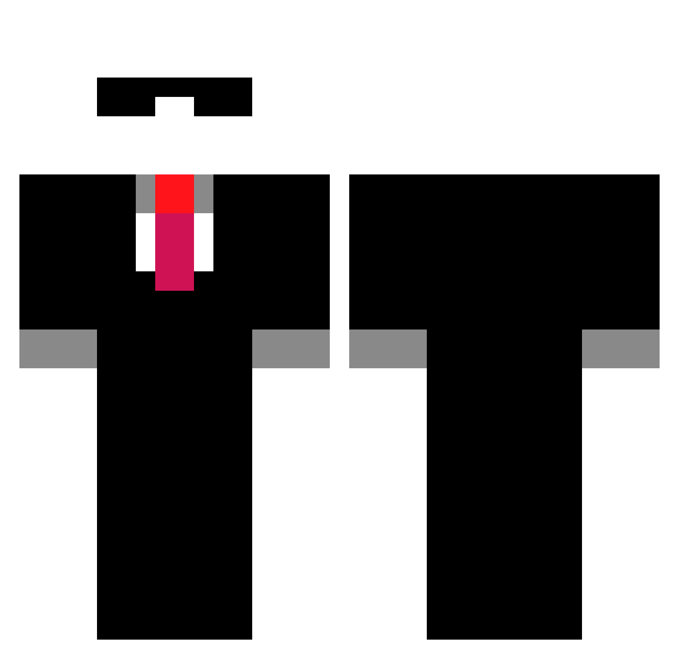 bennydodo Minecraft skin, front and back view