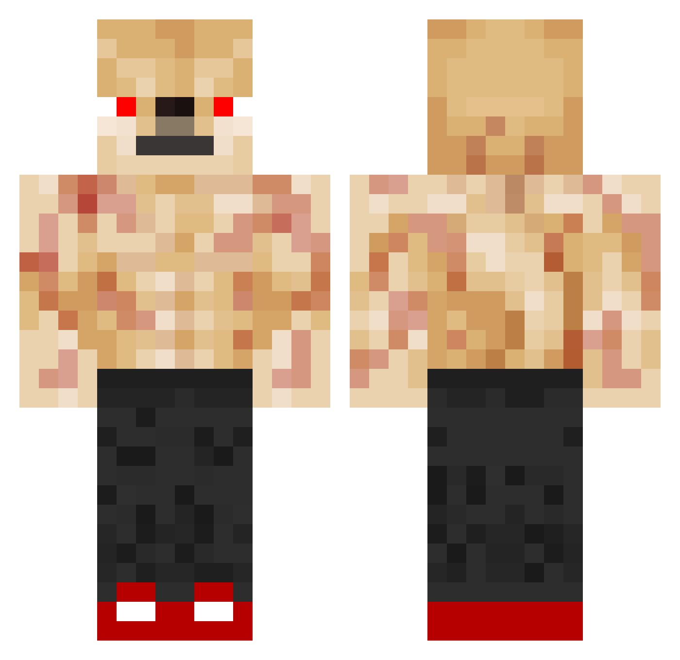 Rox_0ff Minecraft skin, front and back view