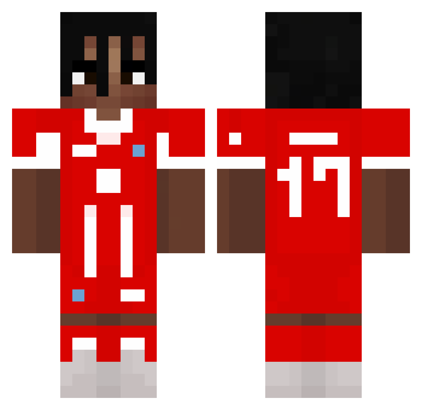 PILKAC Minecraft skin, front and back view